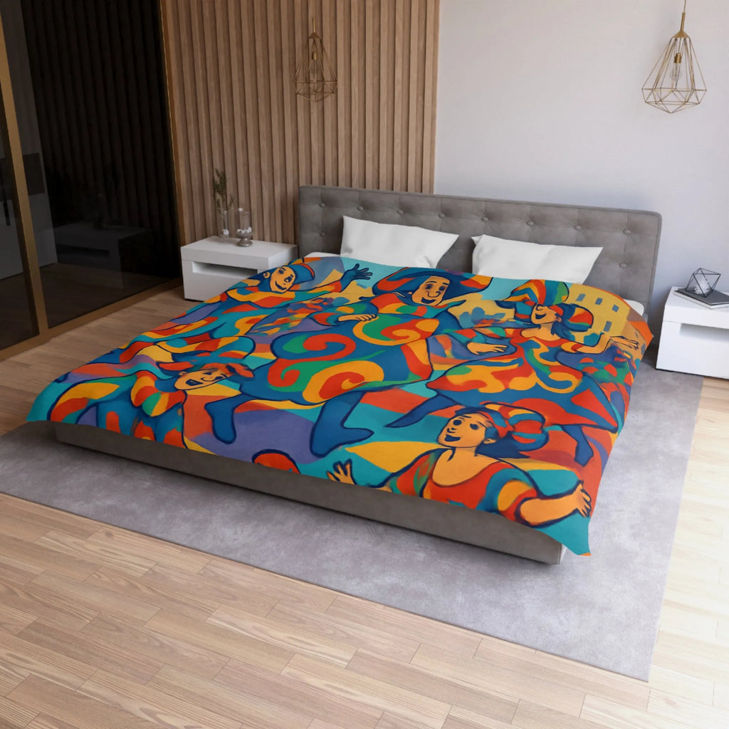 Housse de couette colorée avec motifs de carnaval vibrants pour ambiance festive et joyeuse