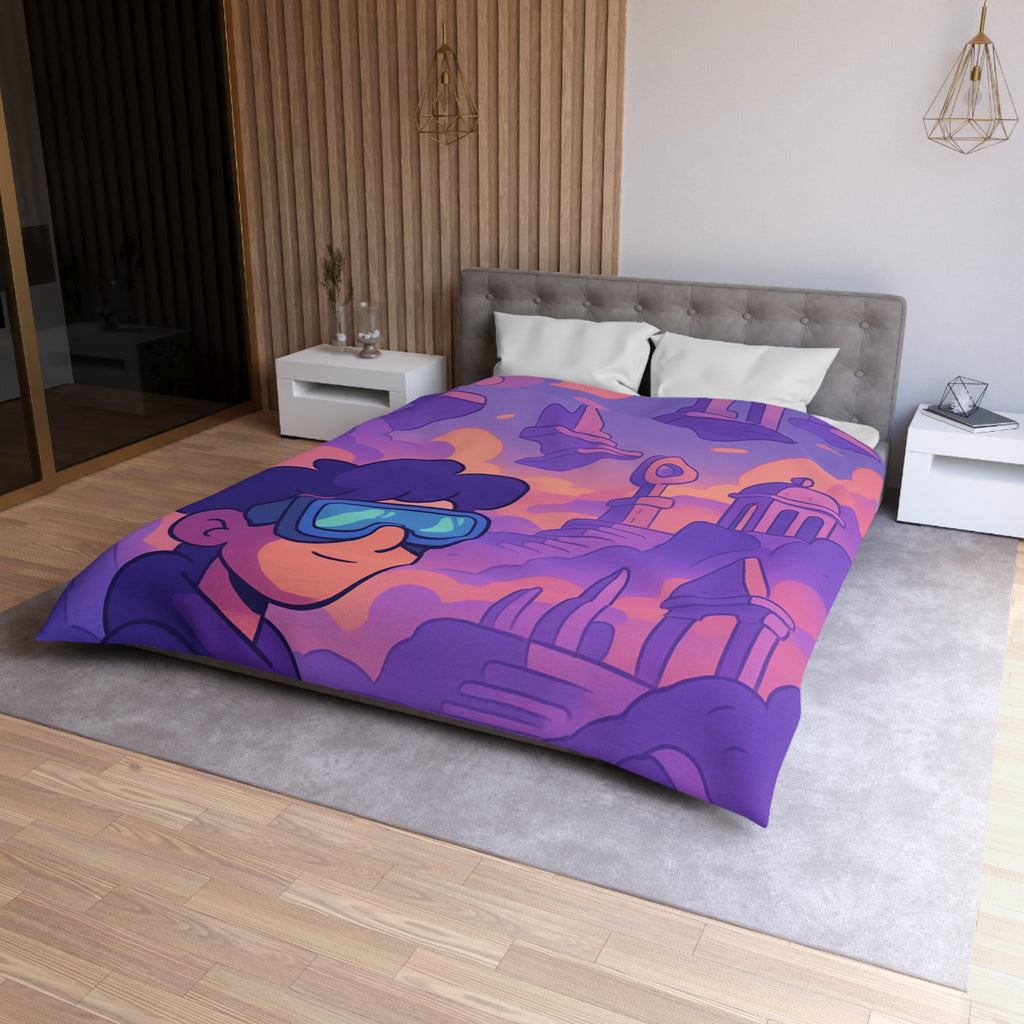 Housse de Couette Microfibre Design Artistique Moderne Décoration Chambre Confort Premium