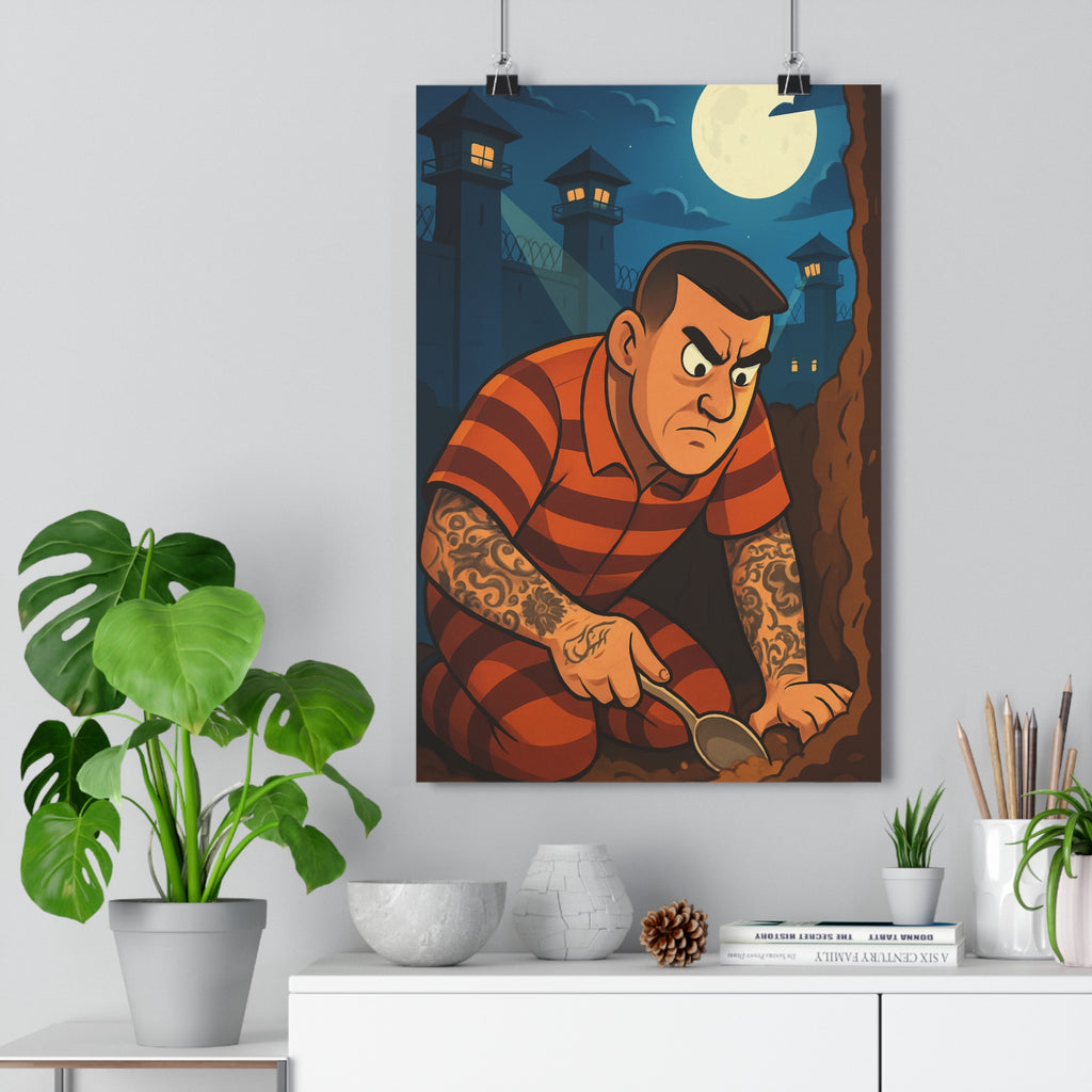 Poster décoratif captivant évasion aventure orange noir cartoon chambre bureau ambiance dynamique mur qualité