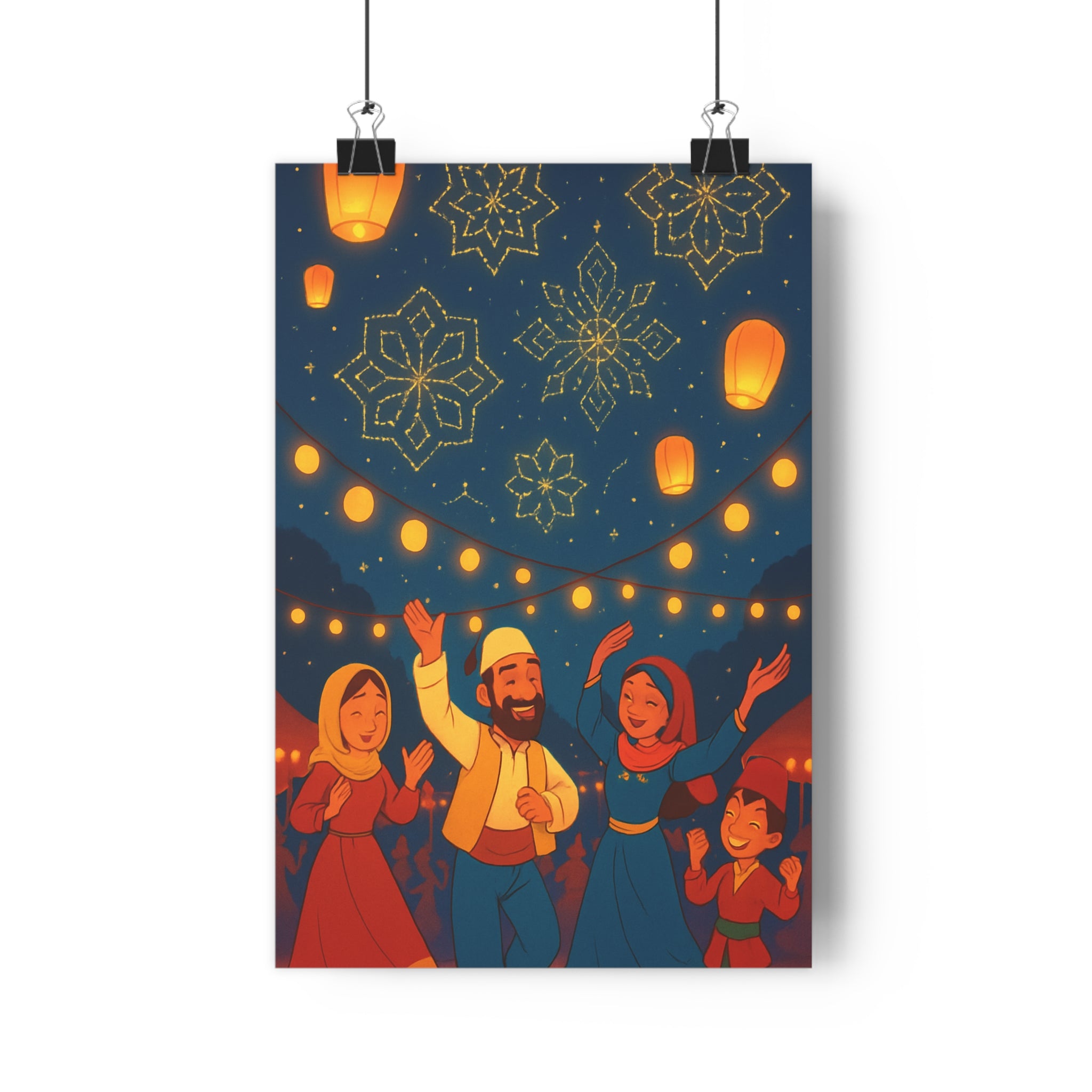 Poster décoratif cartoon bleu orange joyeux salon chambre festive ambiance lumineuse artistique 30x46 cm