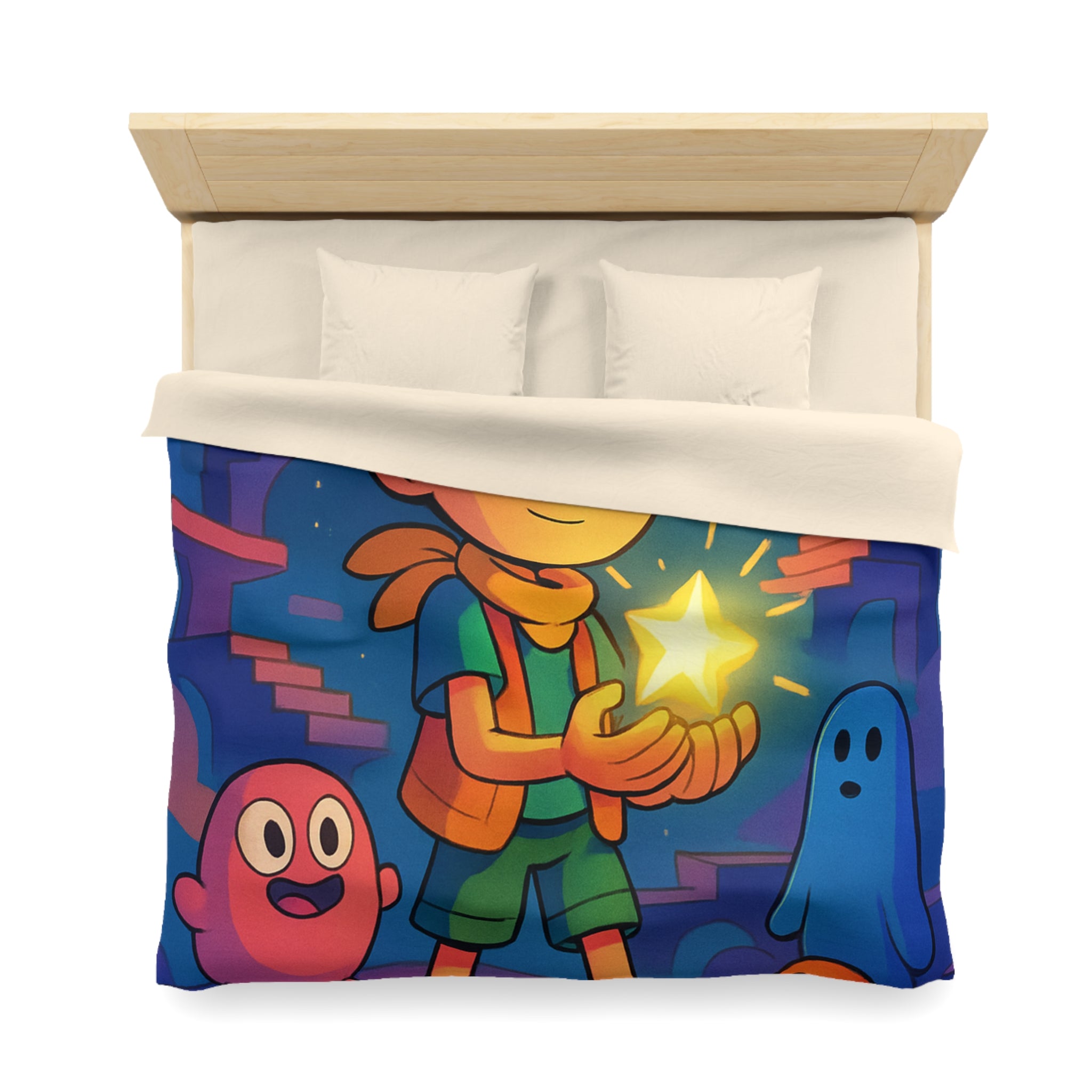 Housse de Couette Microfibre Motif Créatif Original Style Contemporain Chambre Élégante