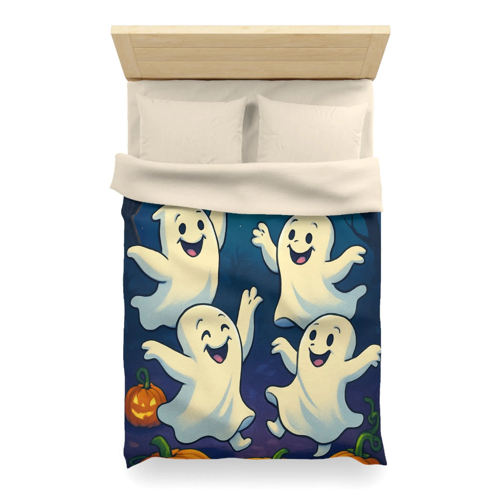 Housse de couette fantaisie avec esprits dansants sous lune et chauves-souris effrayantes