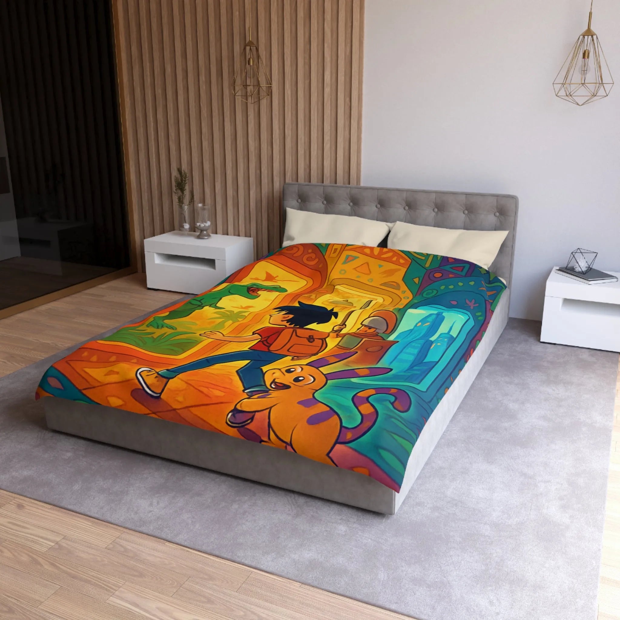 Housse de Couette Microfibre Création Artistique Moderne Design Exclusif Décoration Chambre