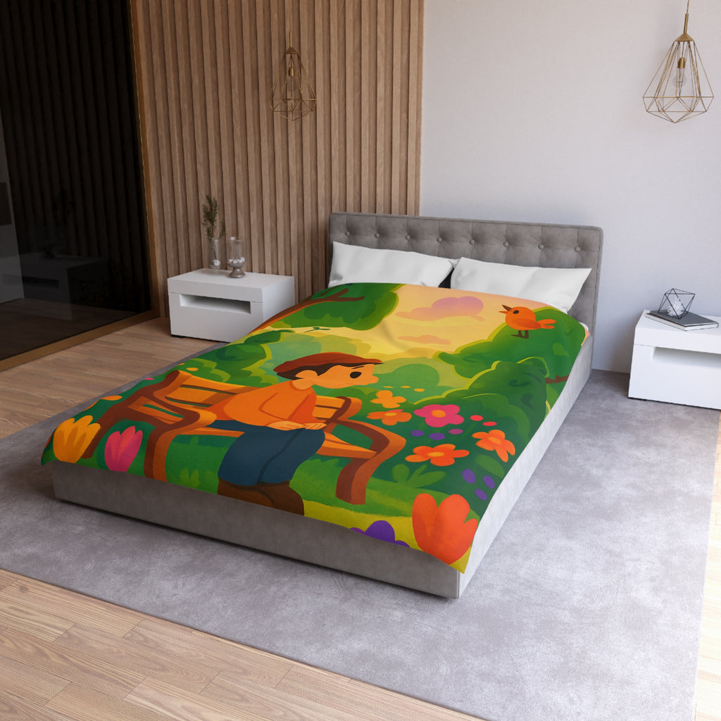 Housse de Couette Microfibre Design Artistique Moderne Décoration Chambre Confort Premium