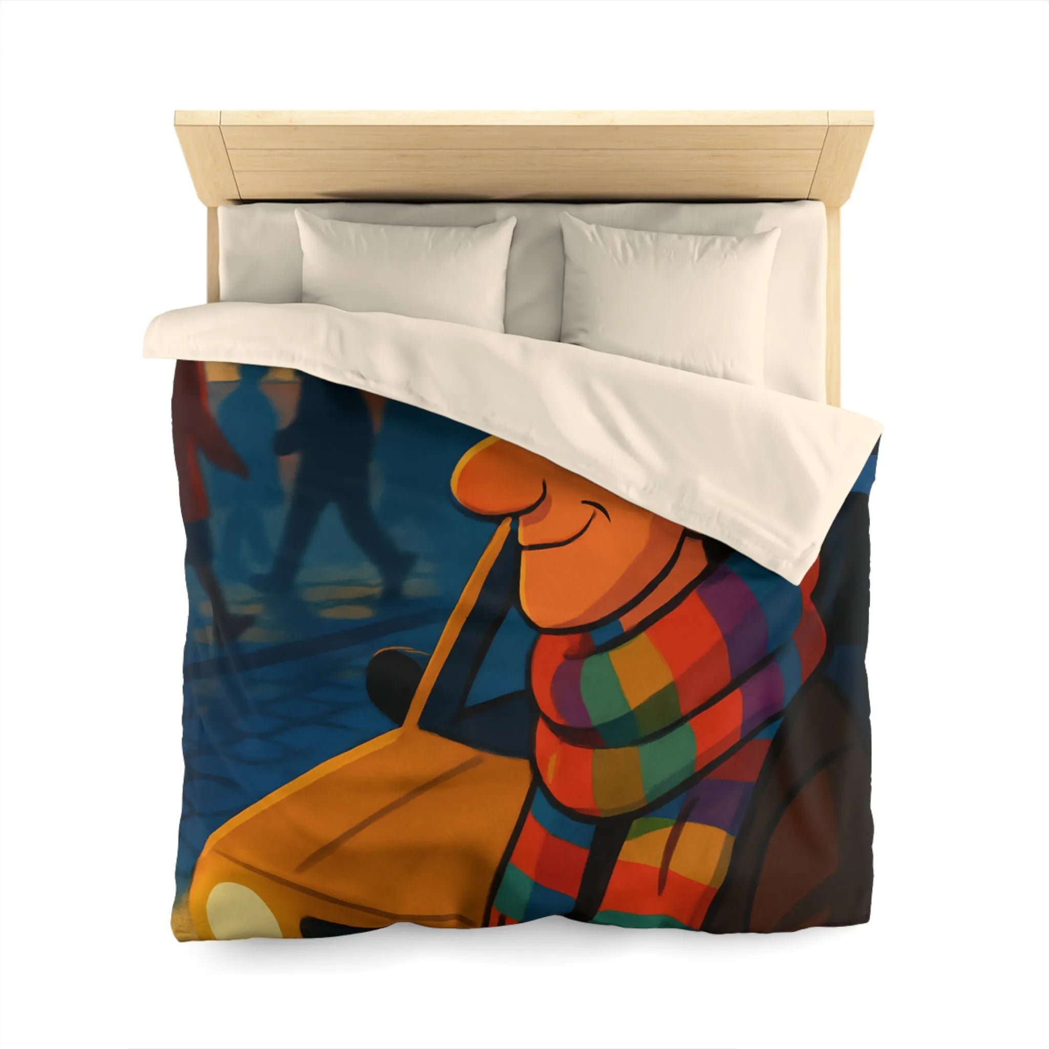 Housse de Couette Microfibre Art Graphique Contemporain Style Décoratif Chambre Tendance