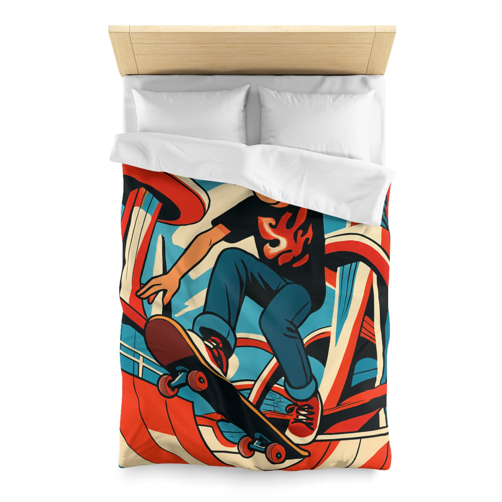 Housse de Couette Microfibre Motif Créatif Original Style Contemporain Chambre Élégante