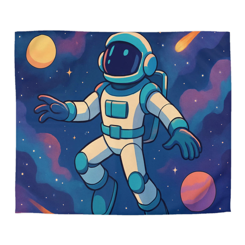 Housse de couette espace avec astronaute et planètes pour chambre d'enfant rêveuse