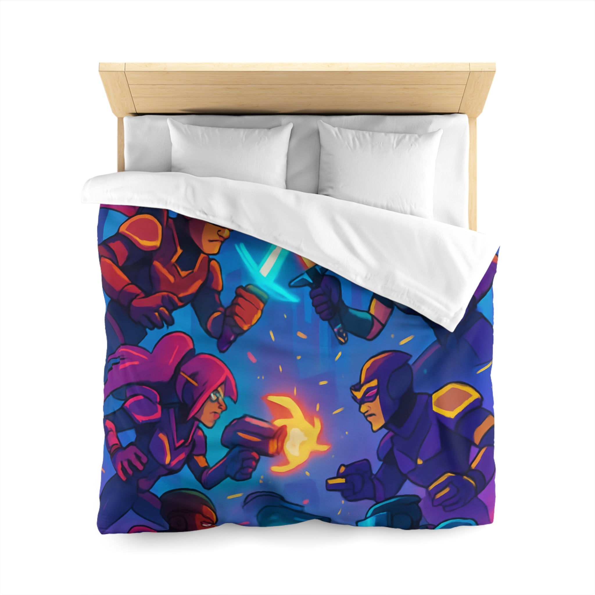 Housse de Couette Microfibre Motif Créatif Original Style Contemporain Chambre Élégante