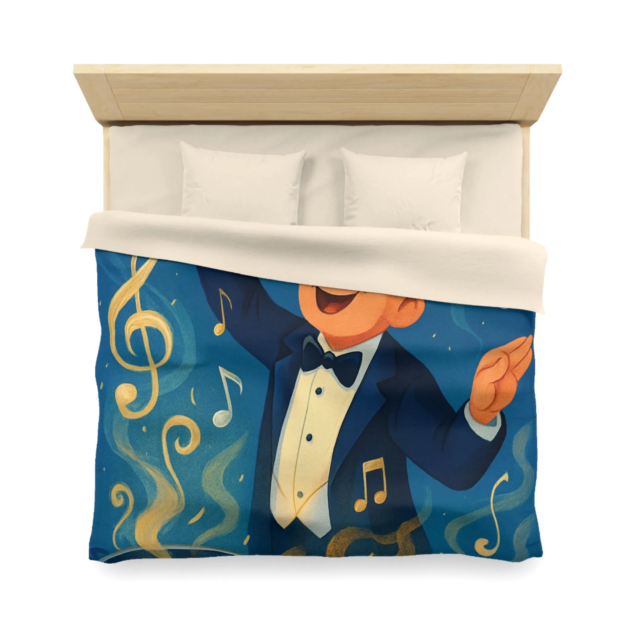 Chef chef d'orchestre culinaire dirige musique en cuisinant mélodies savoureuses et colorées