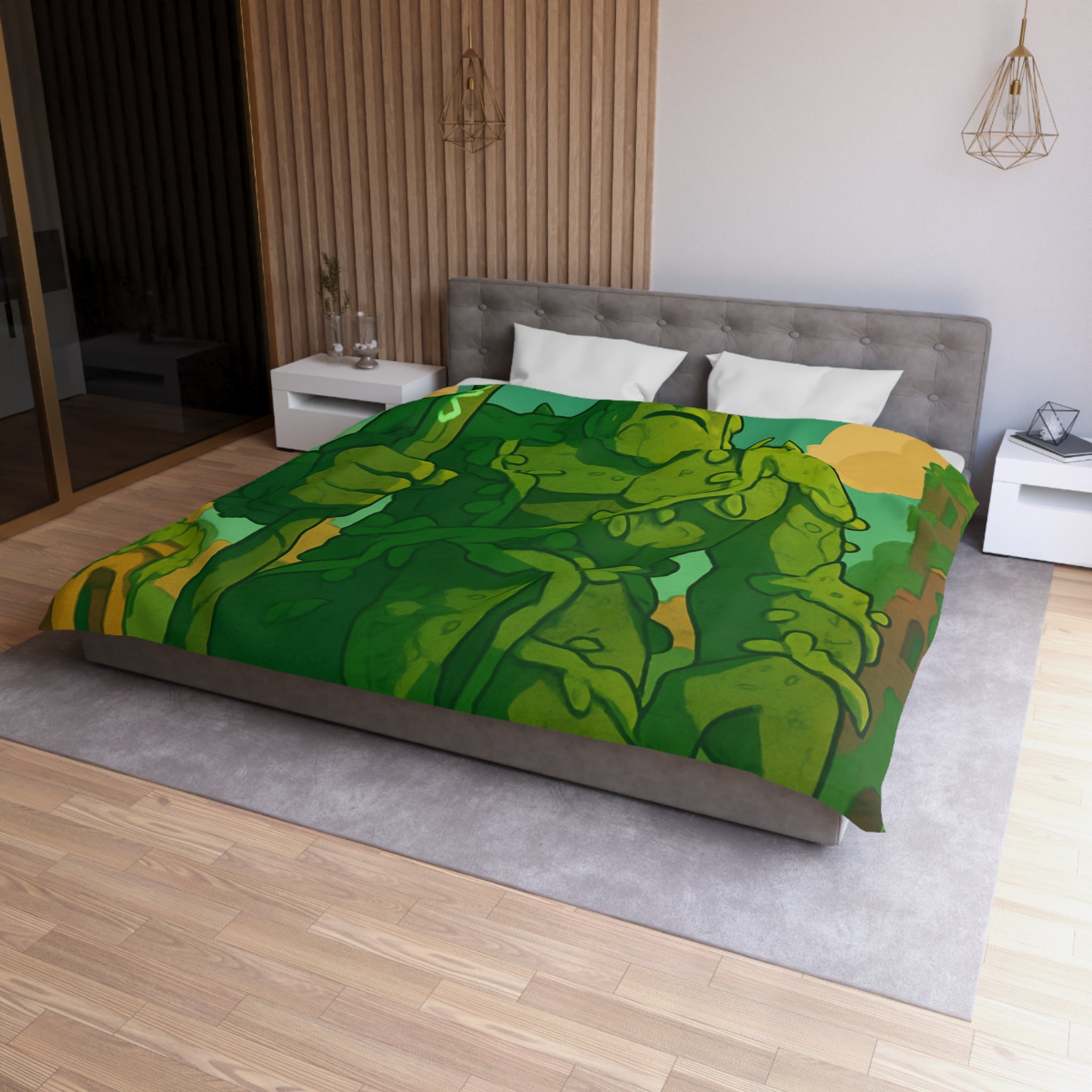 Housse de Couette Microfibre Design Artistique Moderne Décoration Chambre Confort Premium