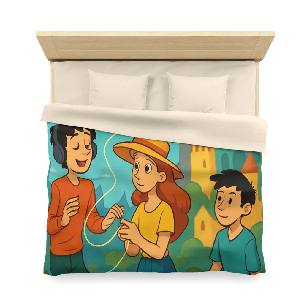 Contes Enchantés: Douce Mélodie et Château Coloré sur Housse de Couette Enfant