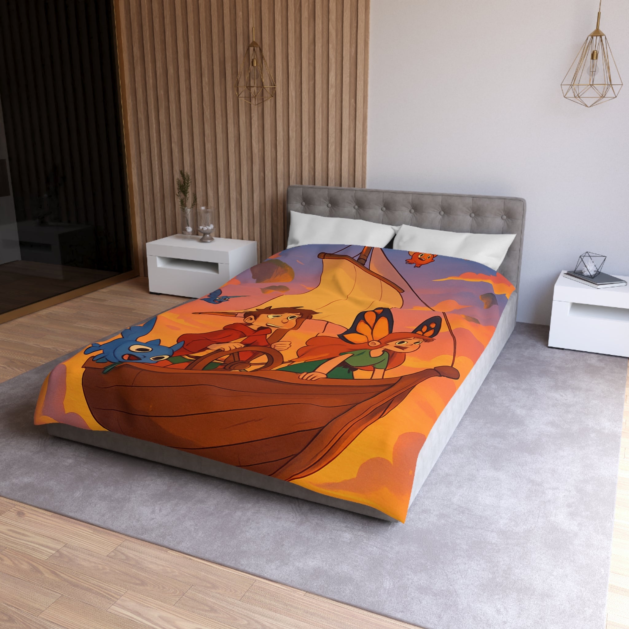 Housse de Couette Microfibre Design Artistique Moderne Décoration Chambre Confort Premium