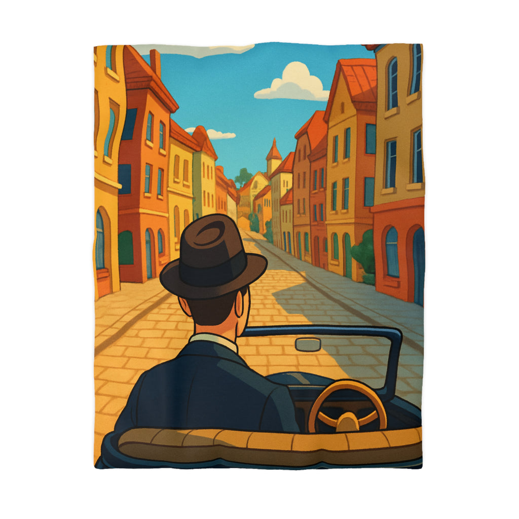 Housse de Couette Microfibre Motif Créatif Original Style Contemporain Chambre Élégante