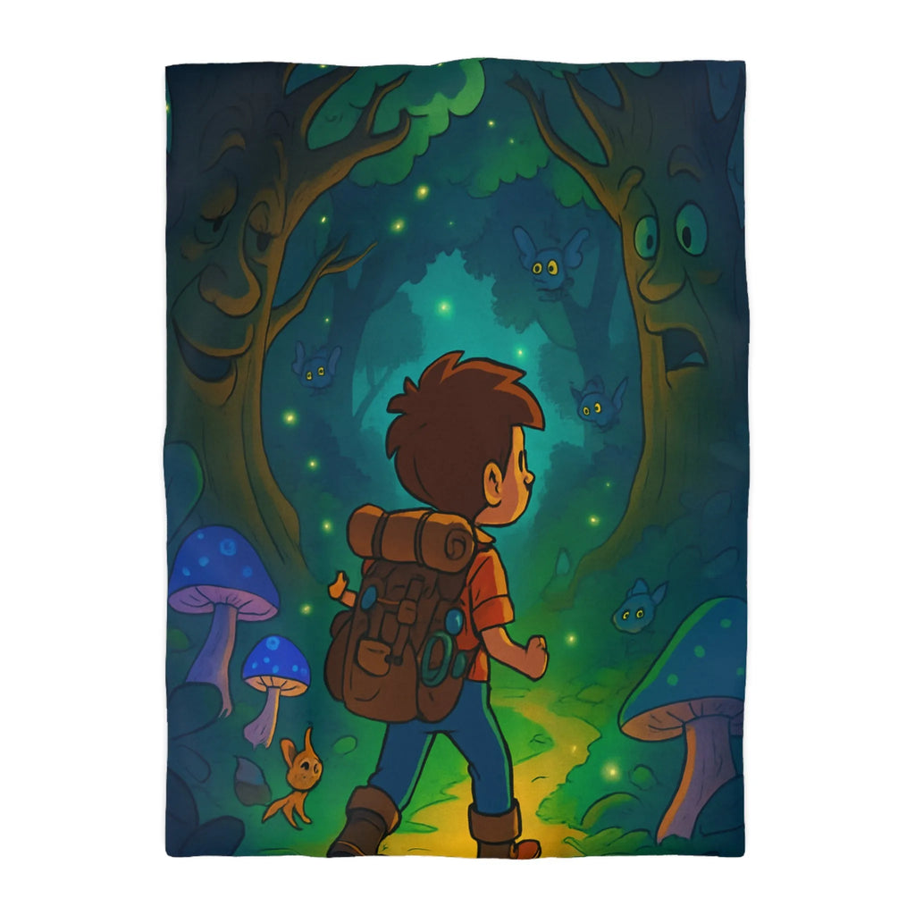 Housse de couette magique avec forêt enchantée lumineuse pour chambre d’enfant rêveuse