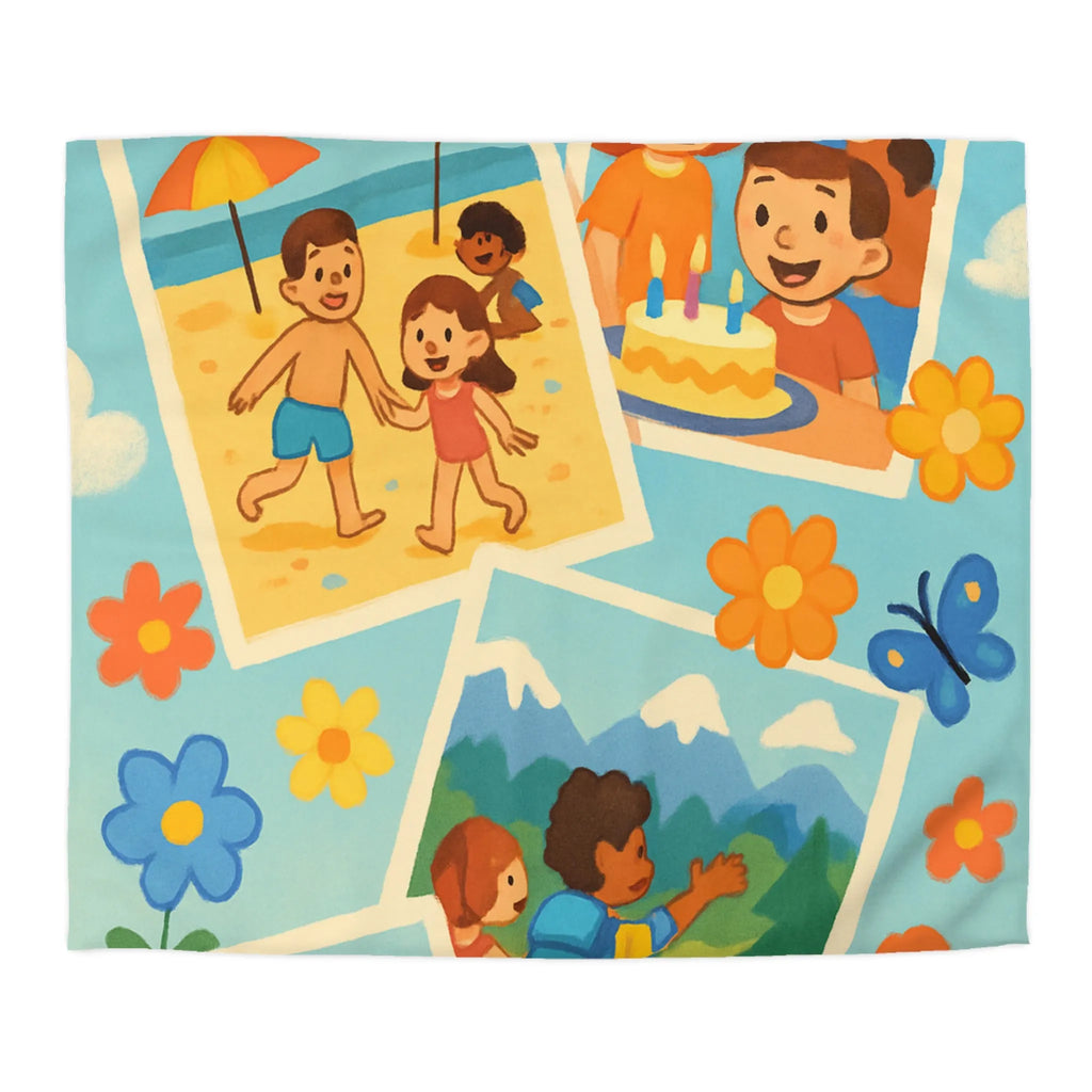 Housse de Couette Enfant : Aventures Ludiques en Été avec Amis et Nature