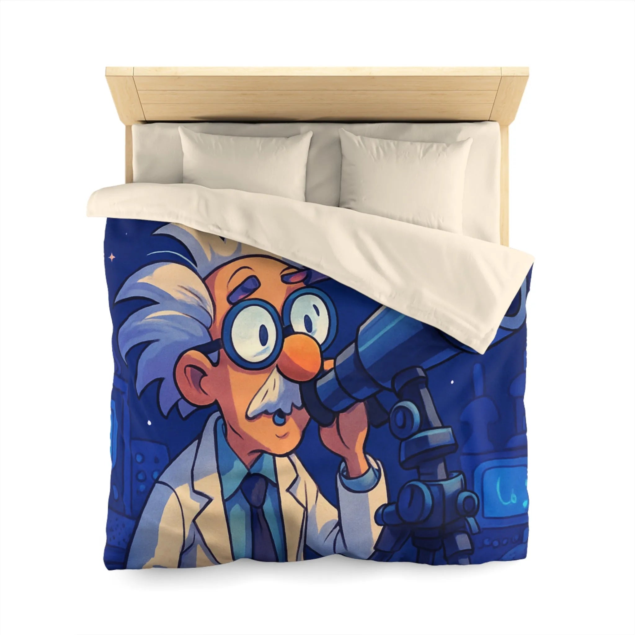 Housse de Couette Enseignant Passionné Astronomie Télescope Étoiles Planètes Enfants Chambre Décorative