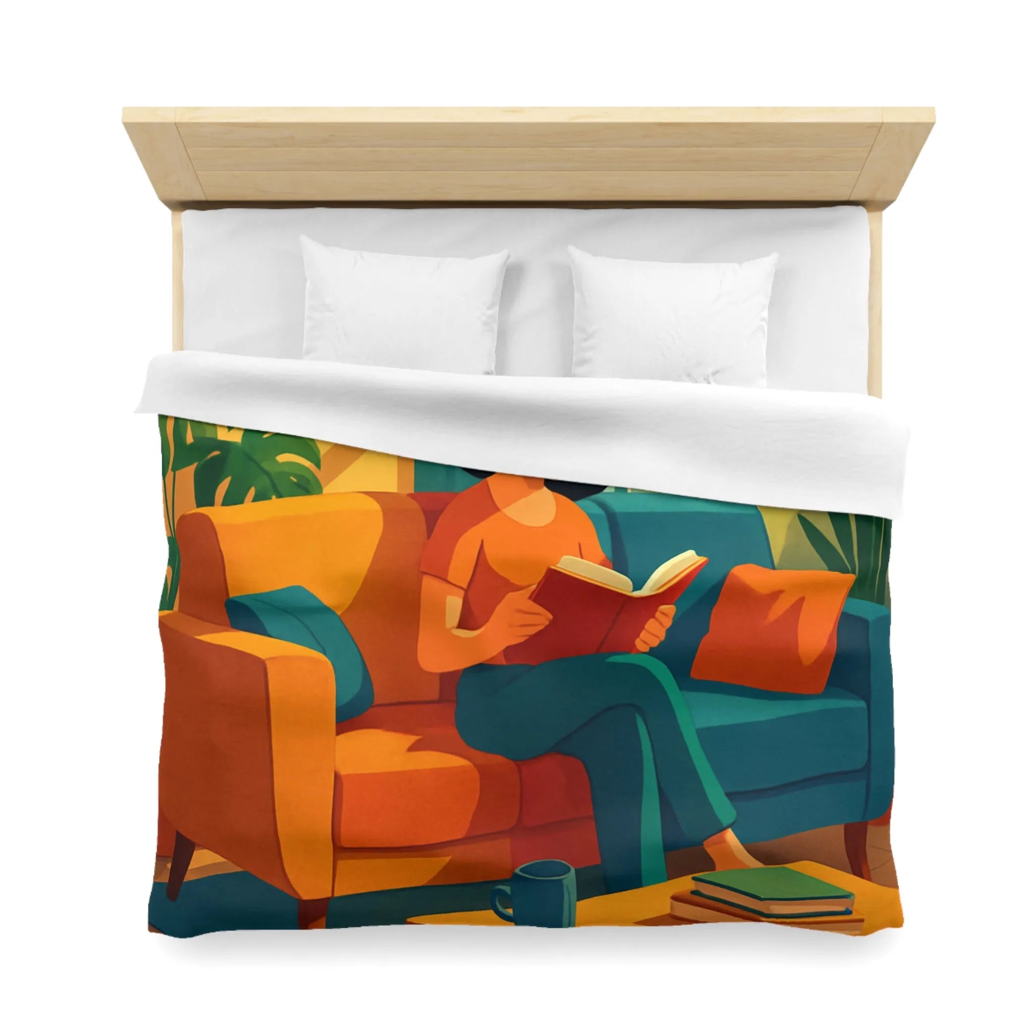 Housse de couette colorée pour ambiance chaleureuse inspirée de l'art moderne et rétro