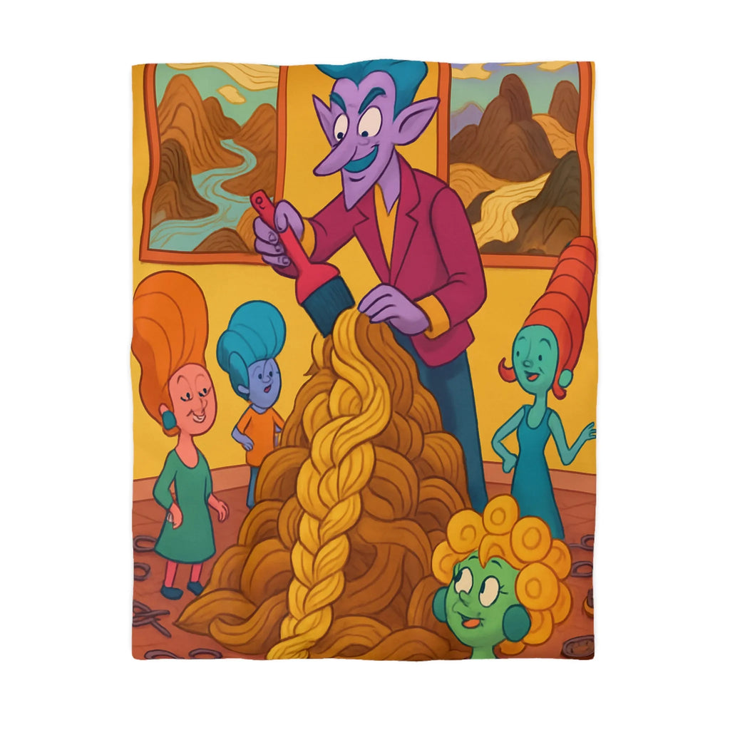 Housse de couette colorée avec personnages fantastiques et œuvres artistiques pour déco unique