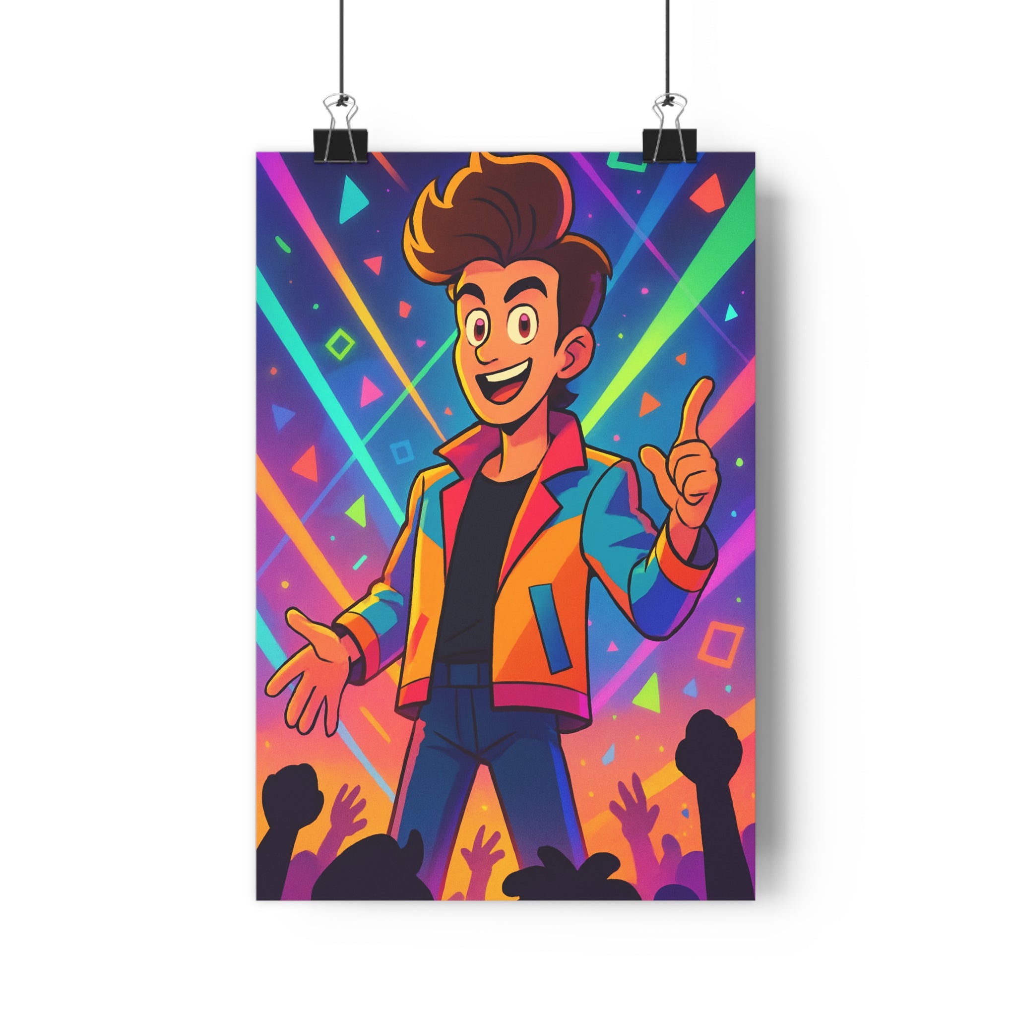 Poster décoratif vibrant néon anime chambre créatif joyeux lumineux dynamique coloré moderne 30x46 cm