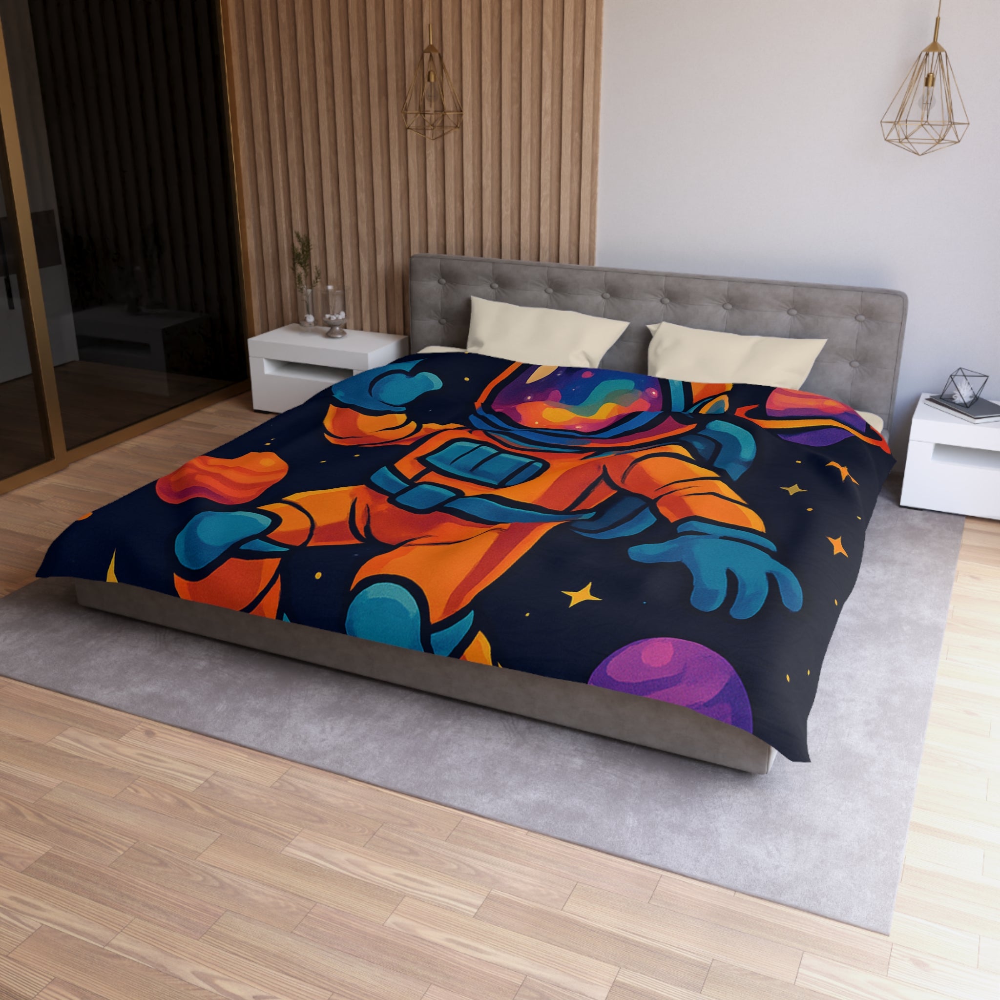 Housse de Couette Microfibre Illustration Unique Design Moderne Décoration Intérieure Raffinée