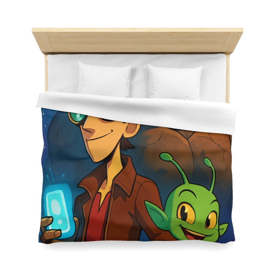 Housse de Couette Enfantine avec Personnages de Science-Fiction Stylisés et Univers Fantastique