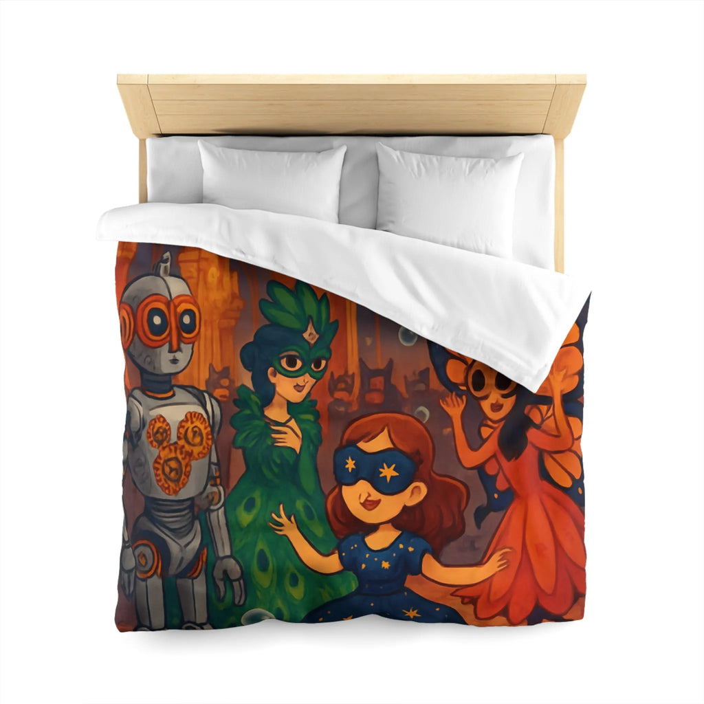 Housse de Couette Enchantée avec Robe de Bal Masquée et Ambiance Féérique Pour Enfants