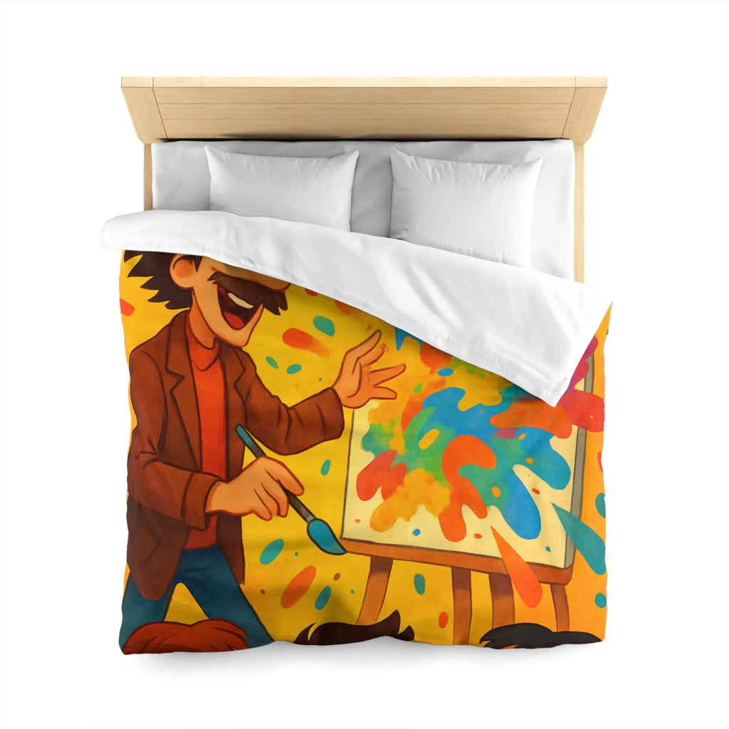 Housse de couette inspirée d'artiste créatif avec explosion de couleurs vibrantes et joyeuses