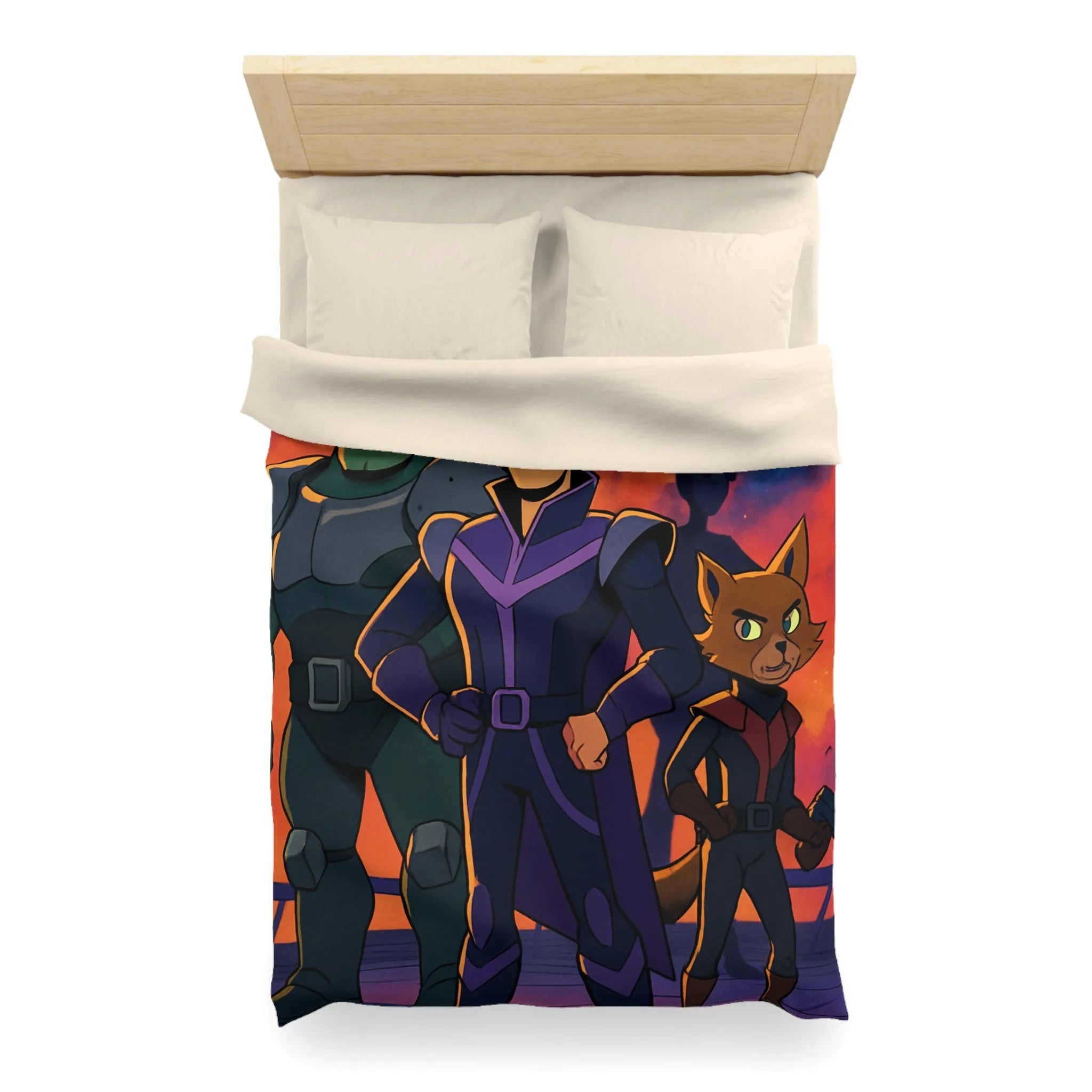 Housse de Couette Microfibre Art Graphique Contemporain Style Décoratif Chambre Tendance