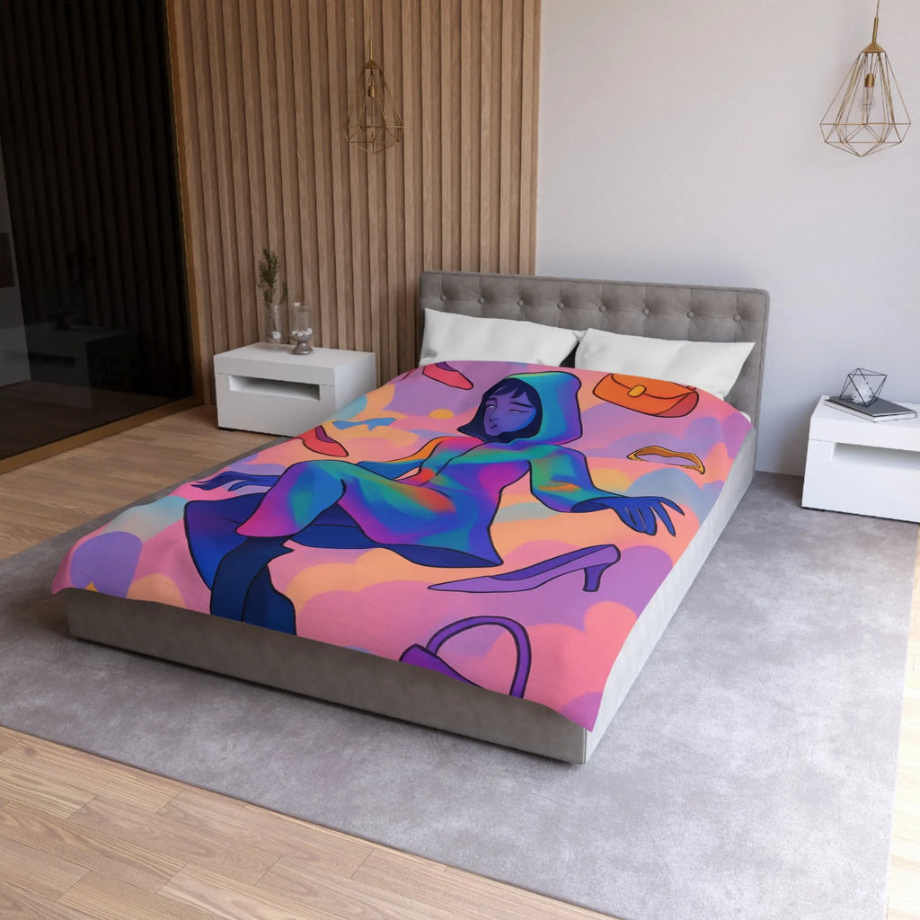 Housse de Couette Microfibre Art Graphique Contemporain Style Décoratif Chambre Tendance