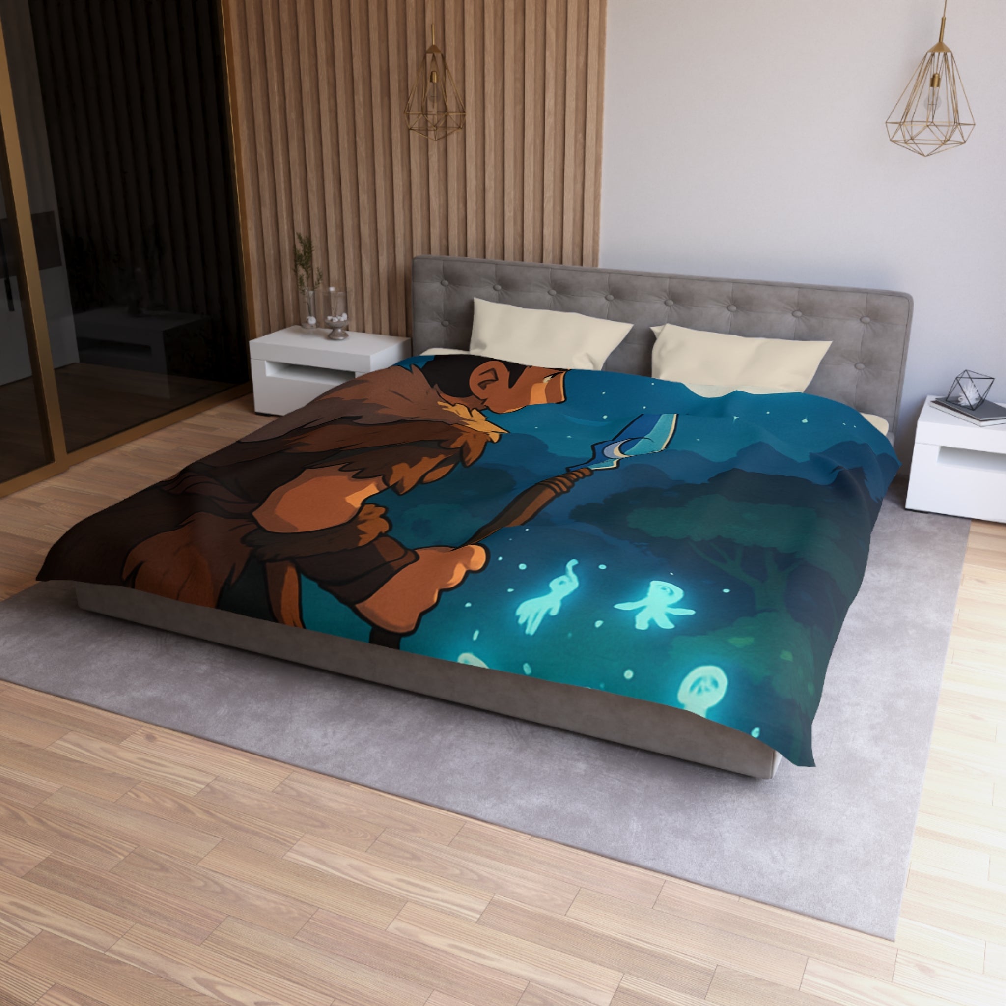 Housse de Couette Microfibre Design Artistique Moderne Décoration Chambre Confort Premium