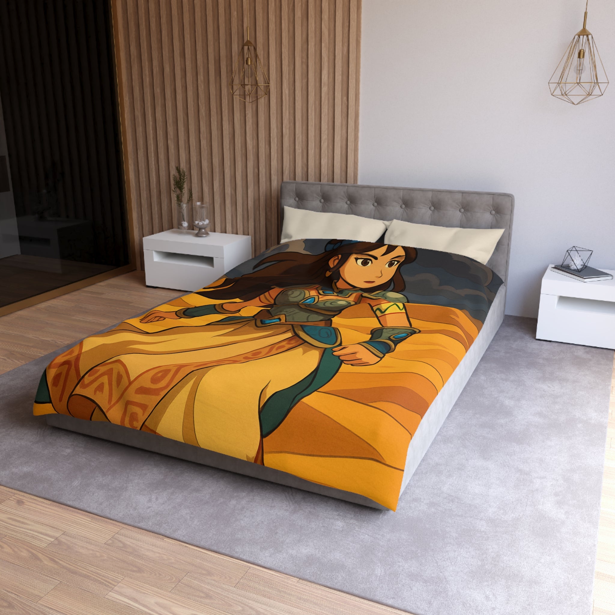 Housse de Couette Microfibre Design Artistique Moderne Décoration Chambre Confort Premium