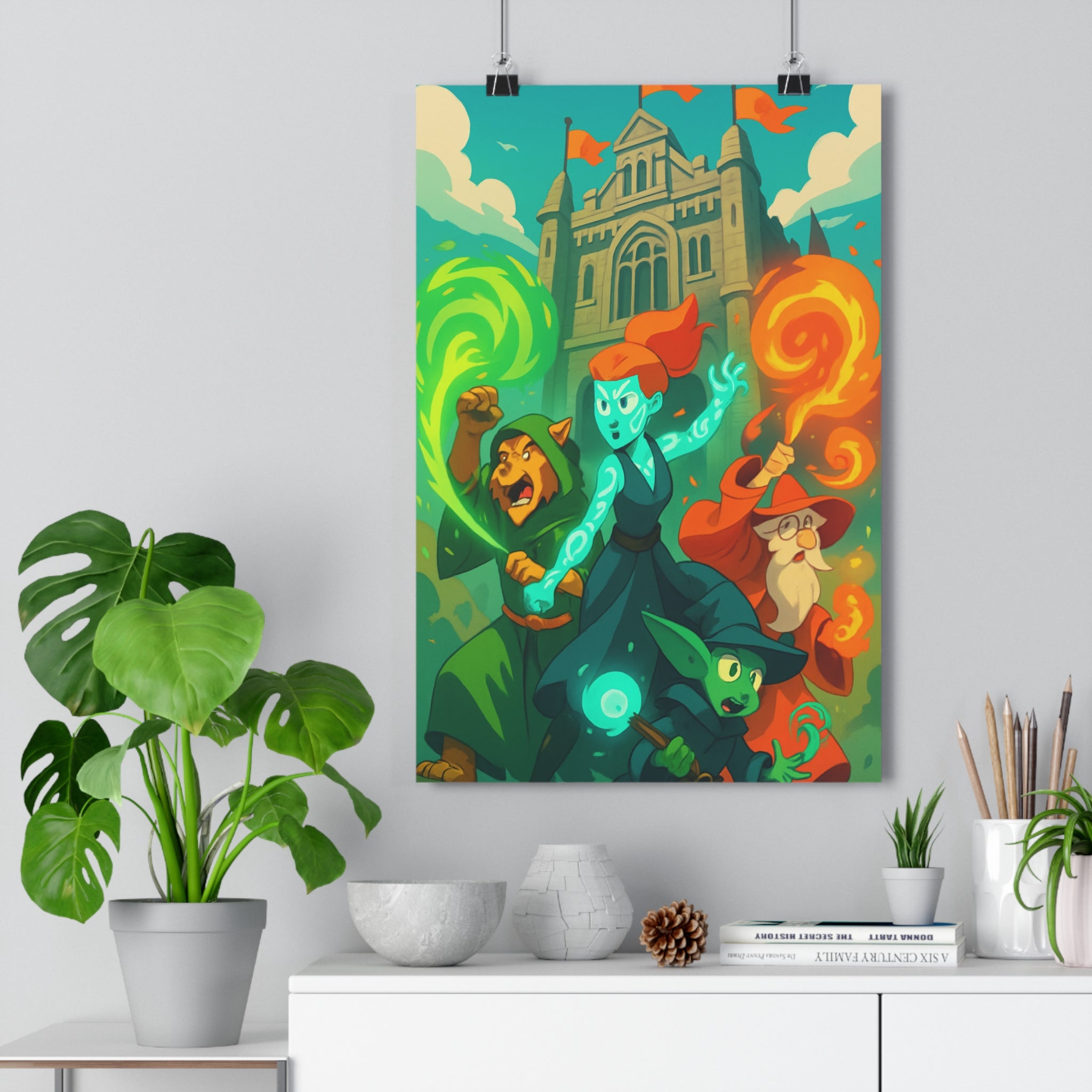 Poster décoratif magique mystique fantastique couleurs vives salon chambre bureau art aventure qualité qualité