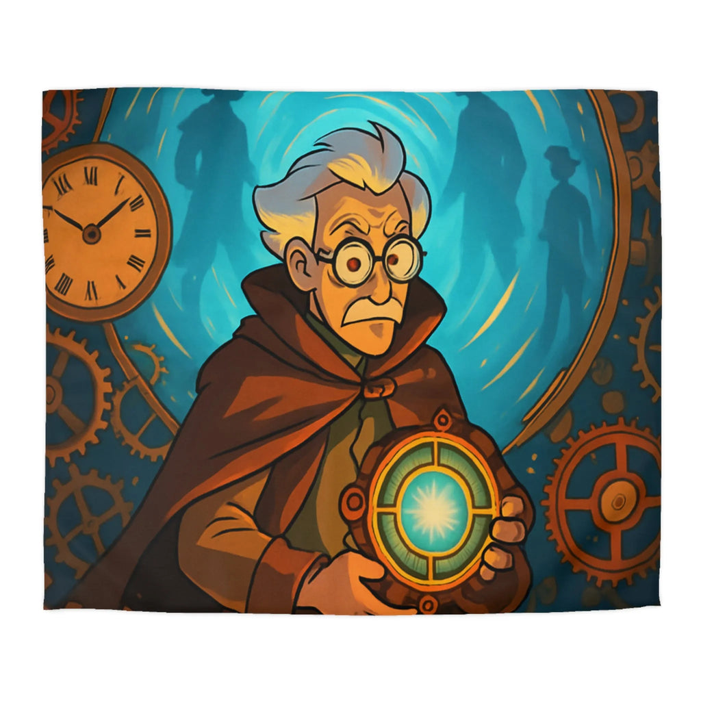 Housse de couette aventure steampunk horloger voyage dans le temps avec objets mystérieux