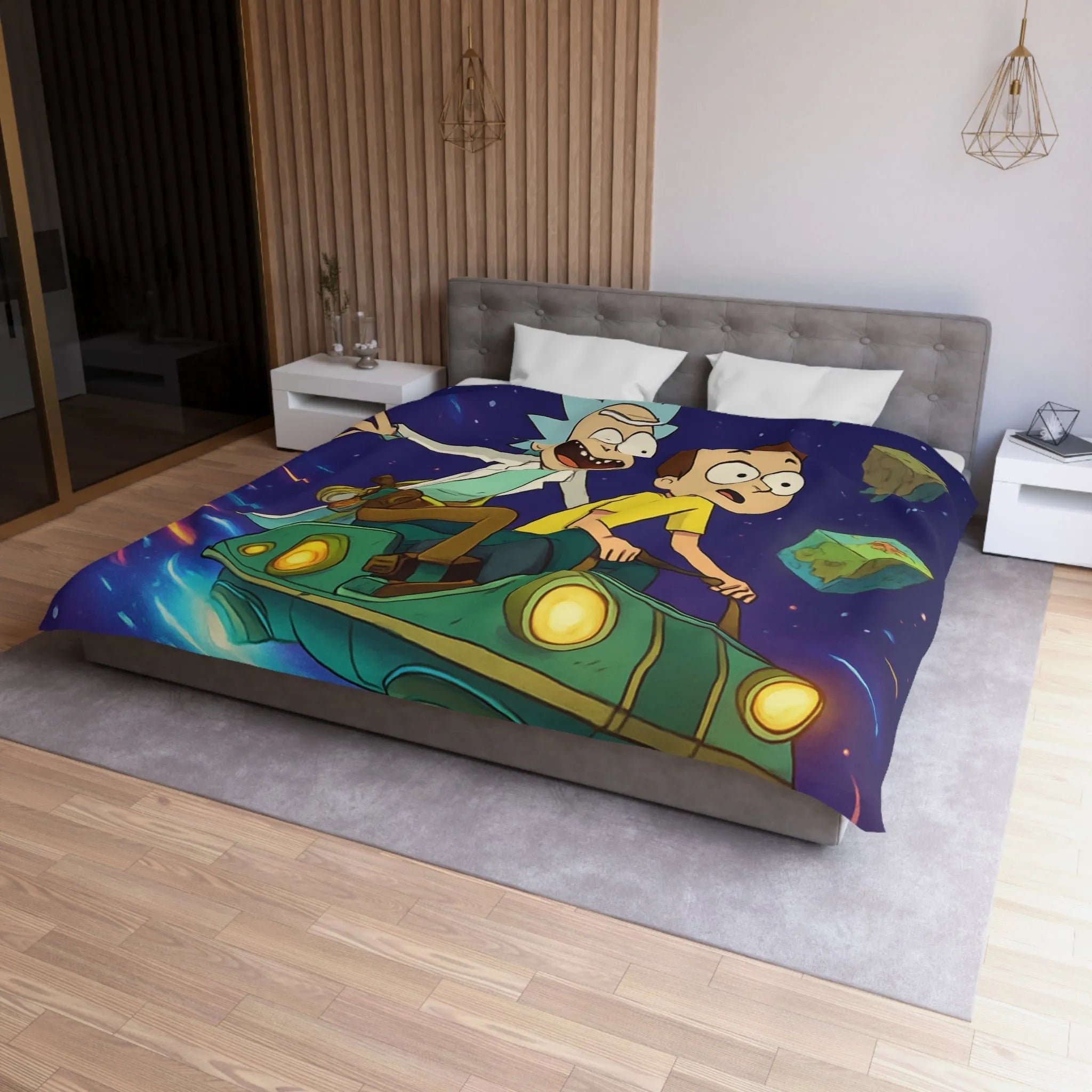 Housse de Couette Microfibre Art Graphique Contemporain Style Décoratif Chambre Tendance