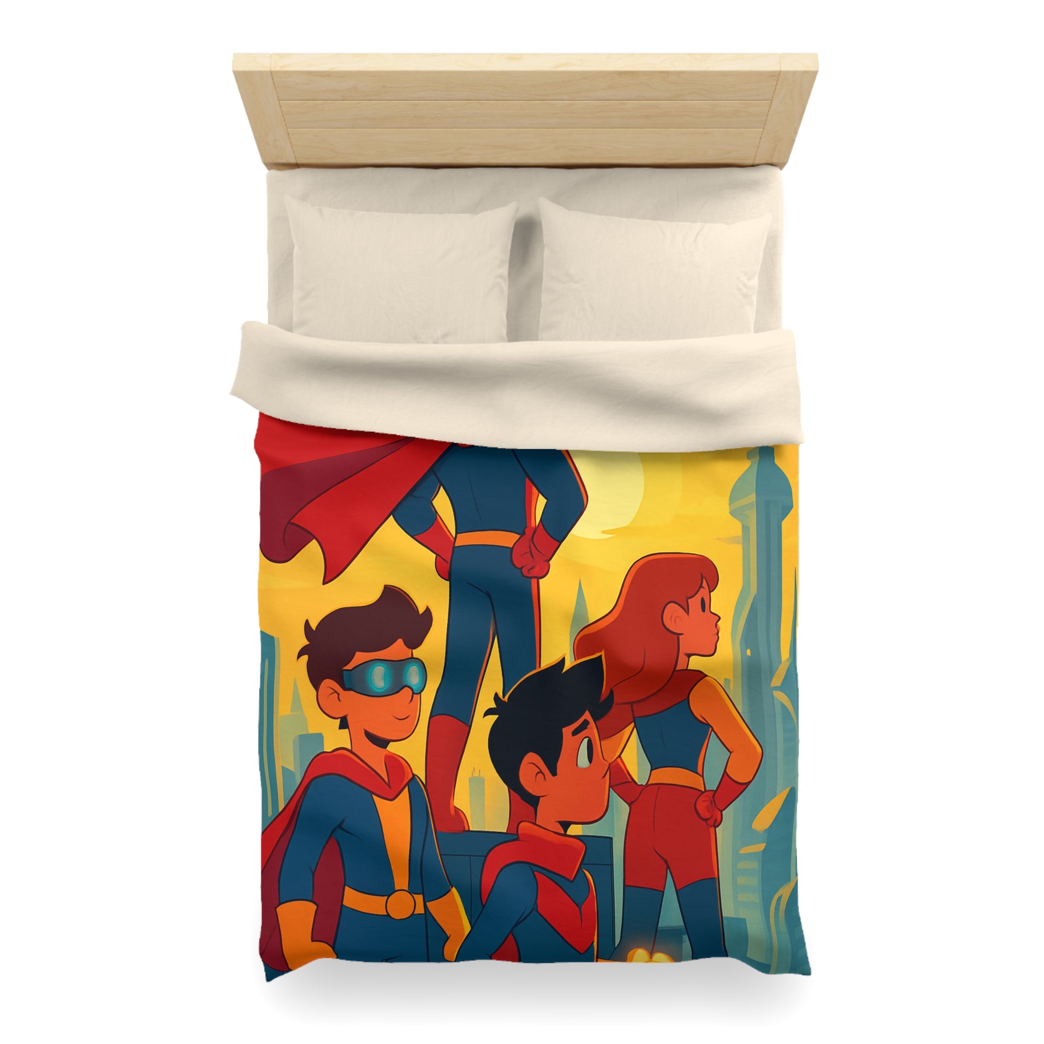 Housse de Couette Microfibre Illustration Unique Design Moderne Décoration Intérieure Raffinée