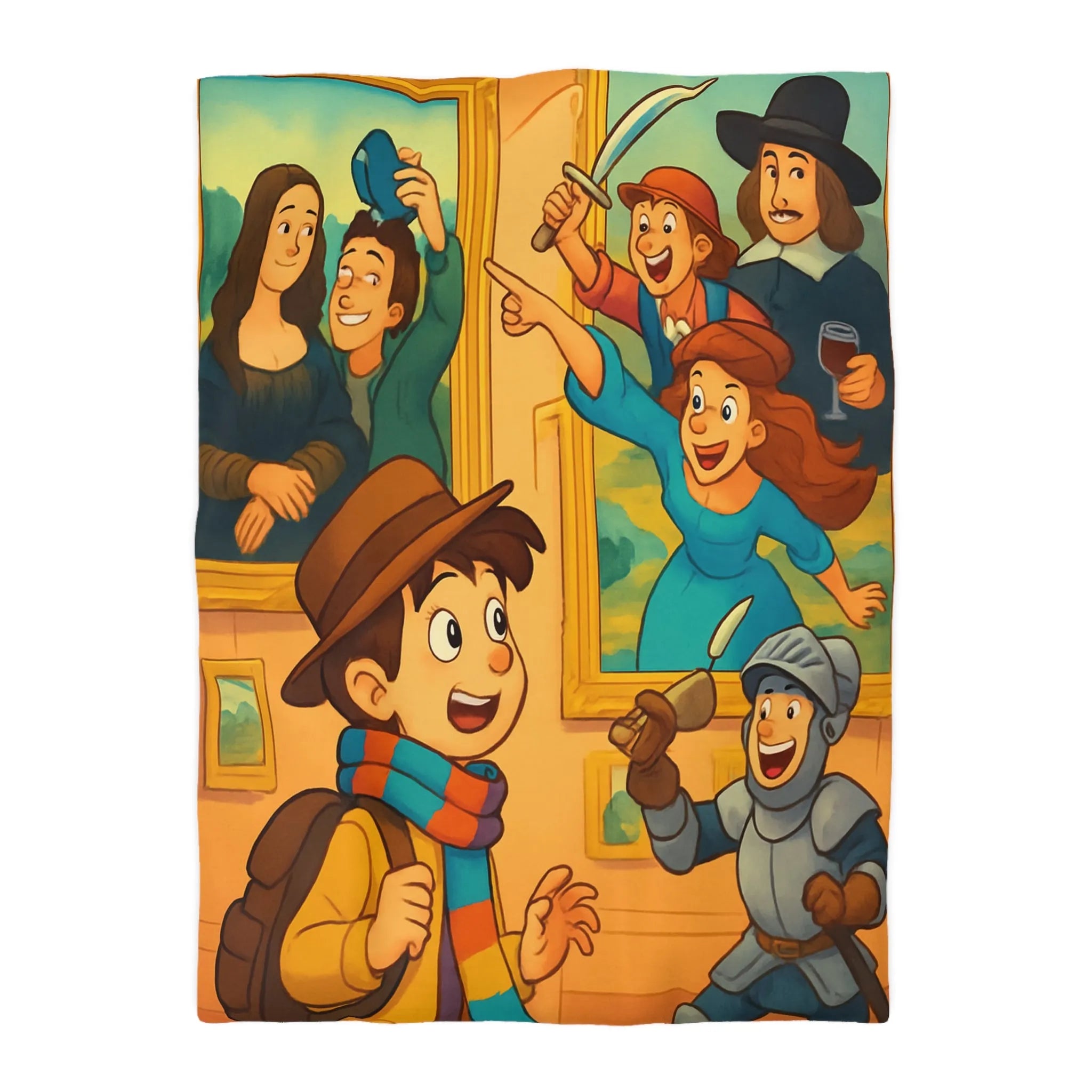 Couette Enfant Haute Qualité Motif Musée Aventure Jeux Joyeux Chevalier Éducatif Coloré