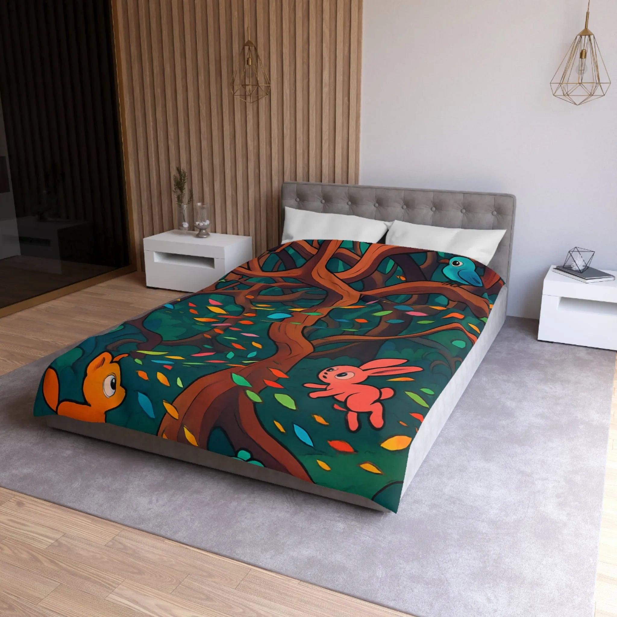 Enchantez Votre Espace avec une Housse de Couette Animaux et Forêt Colorée
