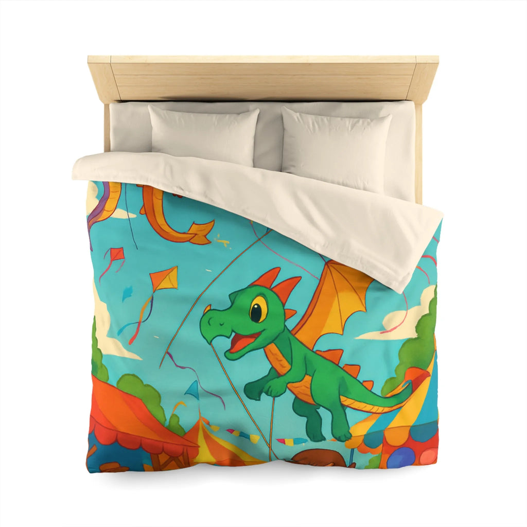 Envolée de cerfs-volants dragons et licorne sous un ciel bleu auberge festival