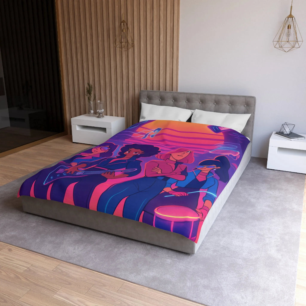 Énergisez Votre Chambre avec une Couette Musique Synthwave et Groupes de Rock Féminins