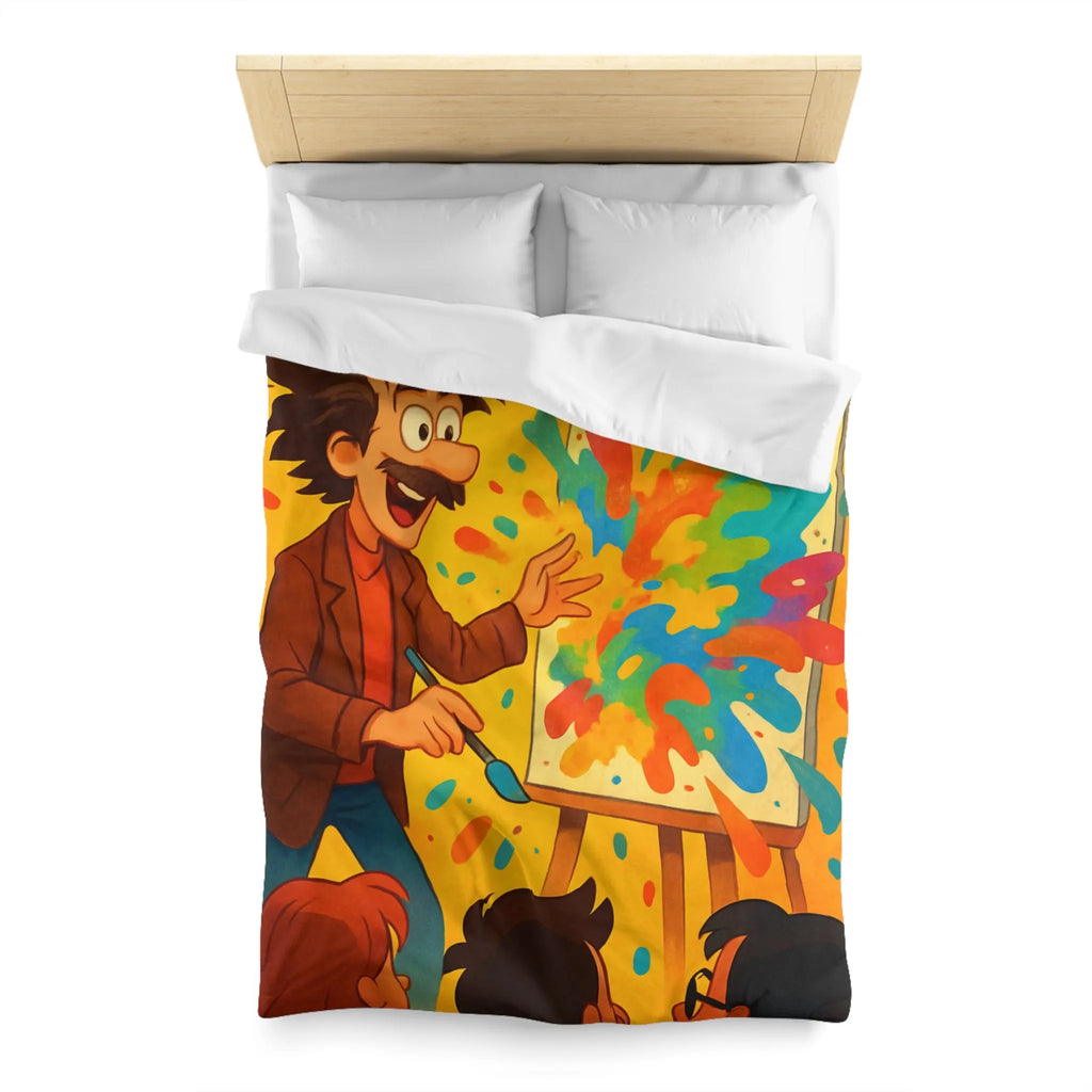 Housse de couette inspirée d'artiste créatif avec explosion de couleurs vibrantes et joyeuses