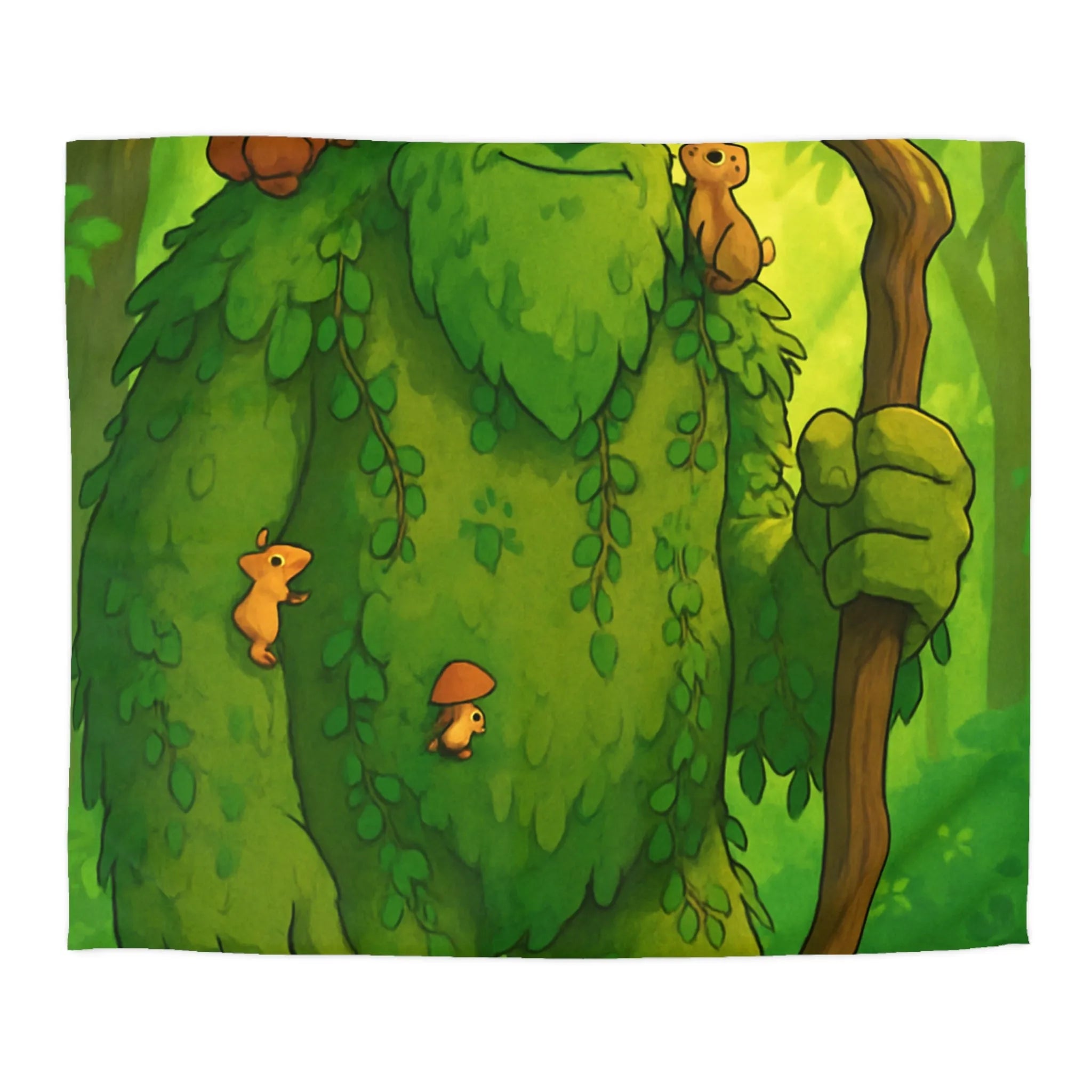 Housse de Couette Enchantée avec Géant Végétal et Forêt de Rêve pour Enfants Héritage