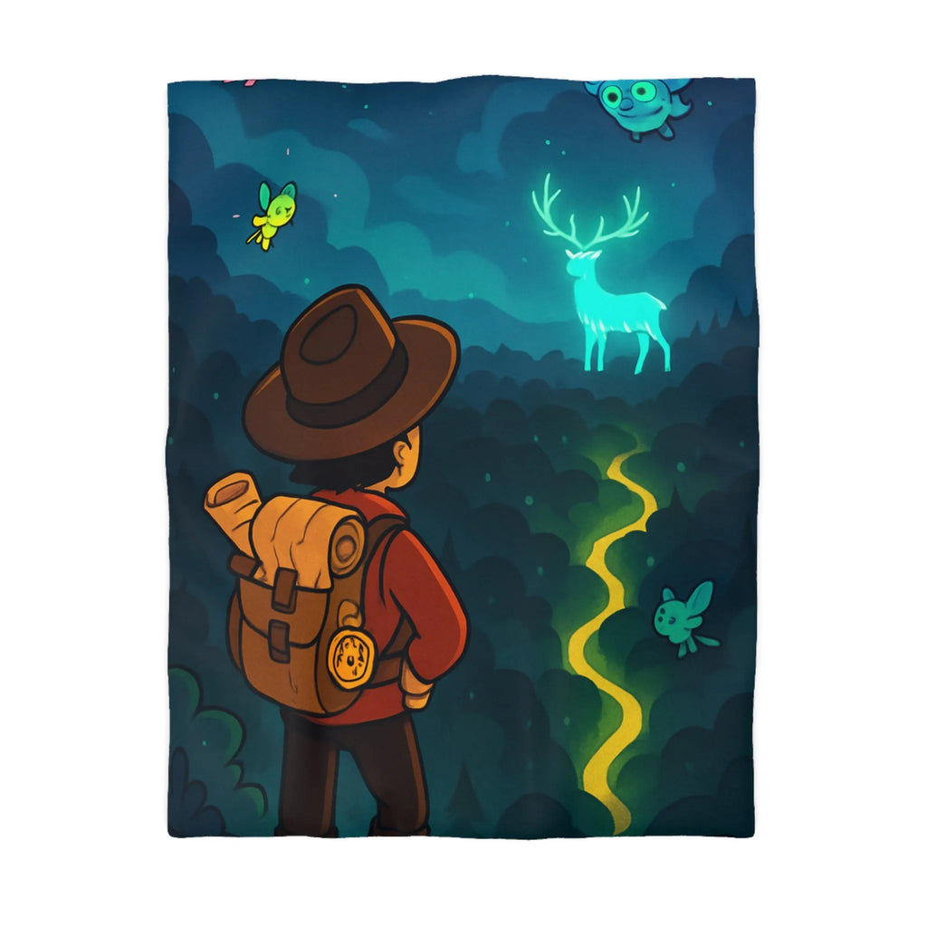 Enchantez Votre Espace avec une Housse de Couette de Randonneur en Forêt Mystique
