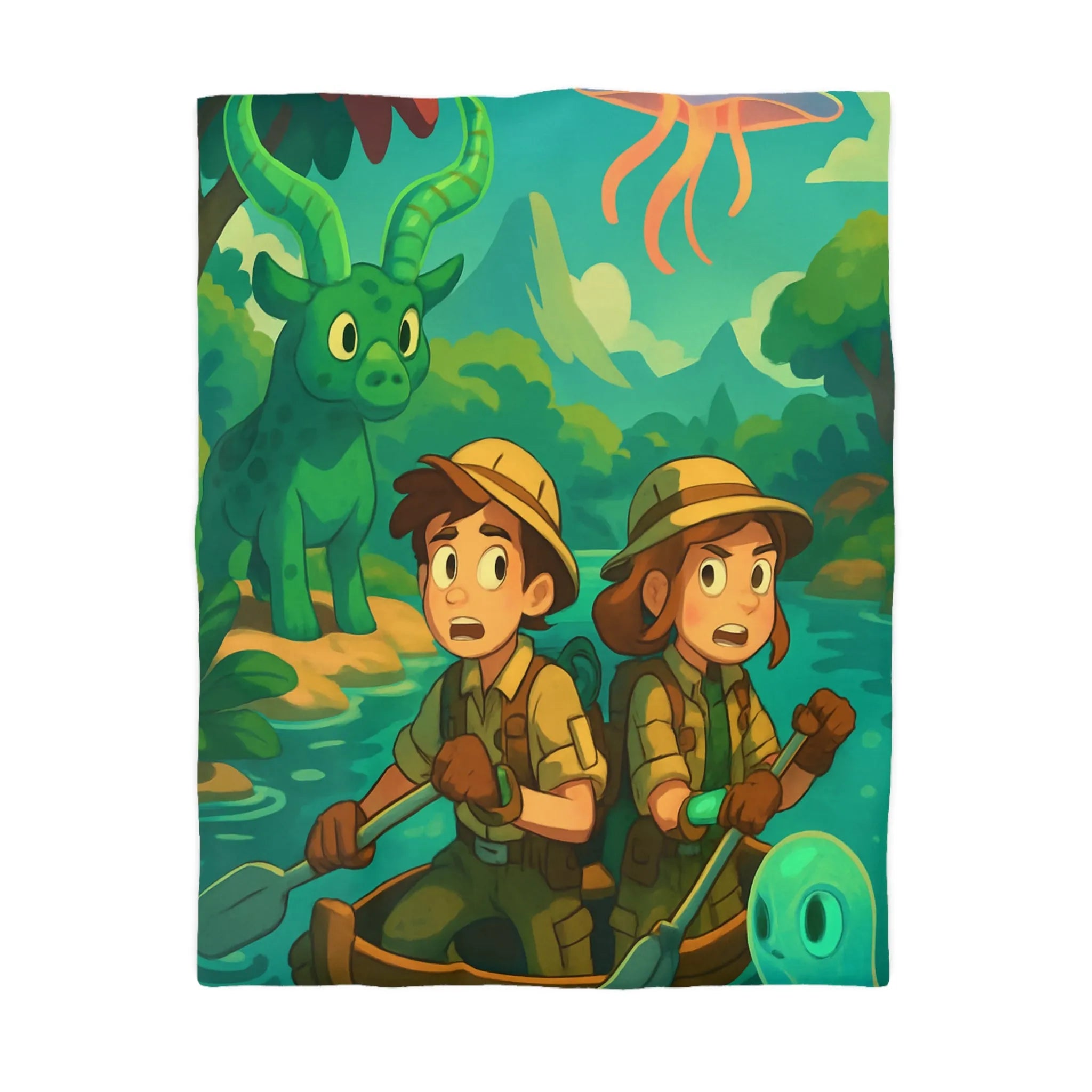 Exploration mystique en forêt tropicale avec créatures enchantées pour aventure fascinante de rêves