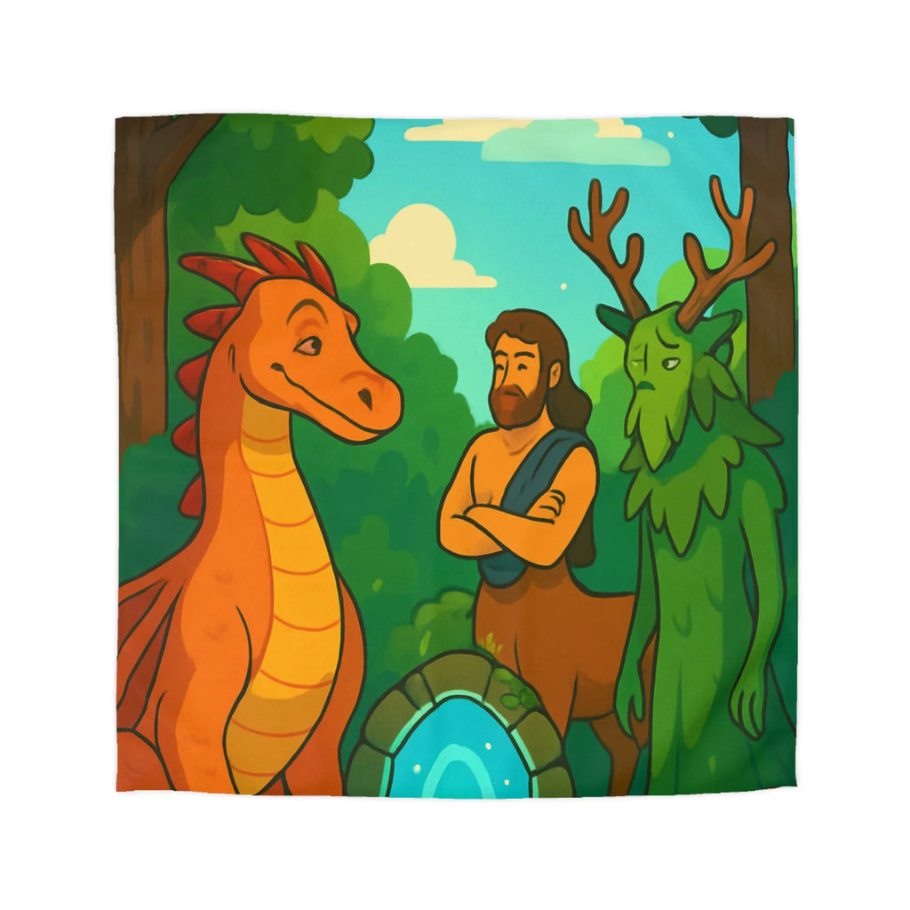 Housse de couette magique: dragon orange, centaure et esprit de la forêt pacifiques