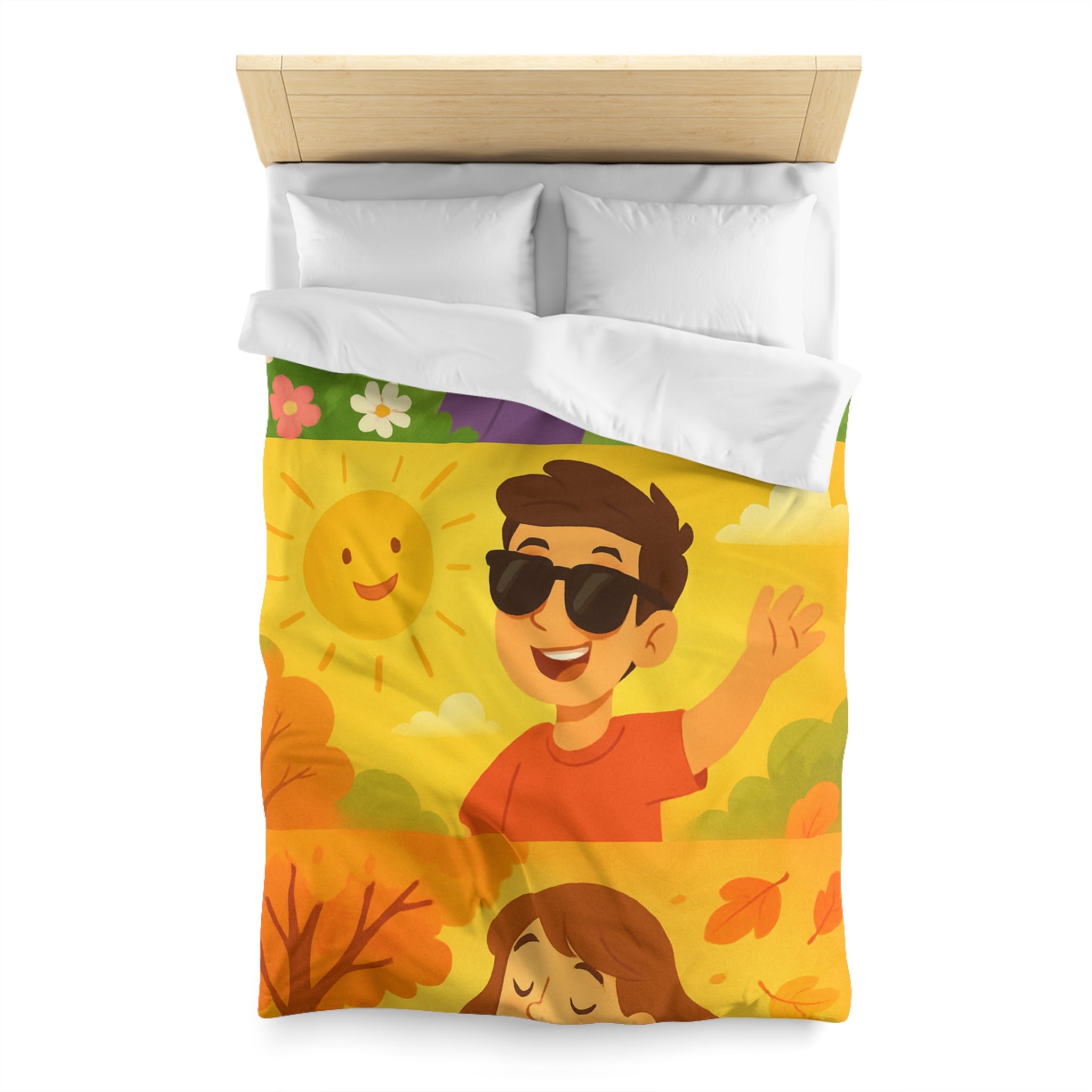 Housse de Couette Microfibre Design Artistique Moderne Décoration Chambre Confort Premium