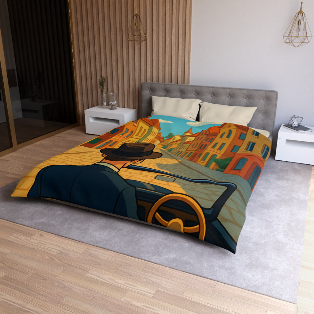 Housse de Couette Microfibre Motif Créatif Original Style Contemporain Chambre Élégante