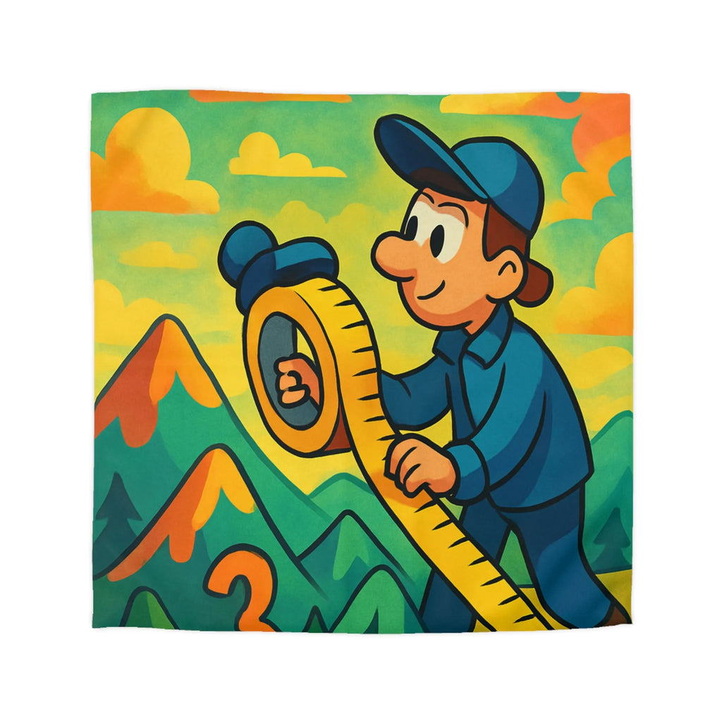 Housse de couette colorée pour enfants avec paysage ludique et motifs géométriques