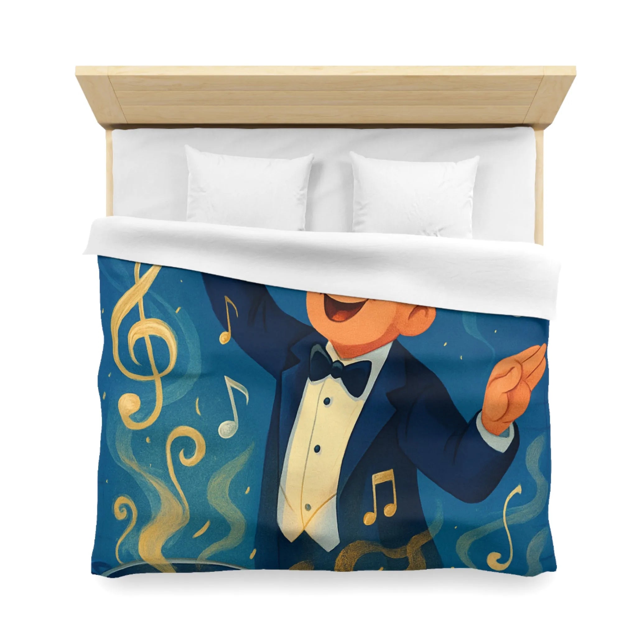 Chef chef d'orchestre culinaire dirige musique en cuisinant mélodies savoureuses et colorées