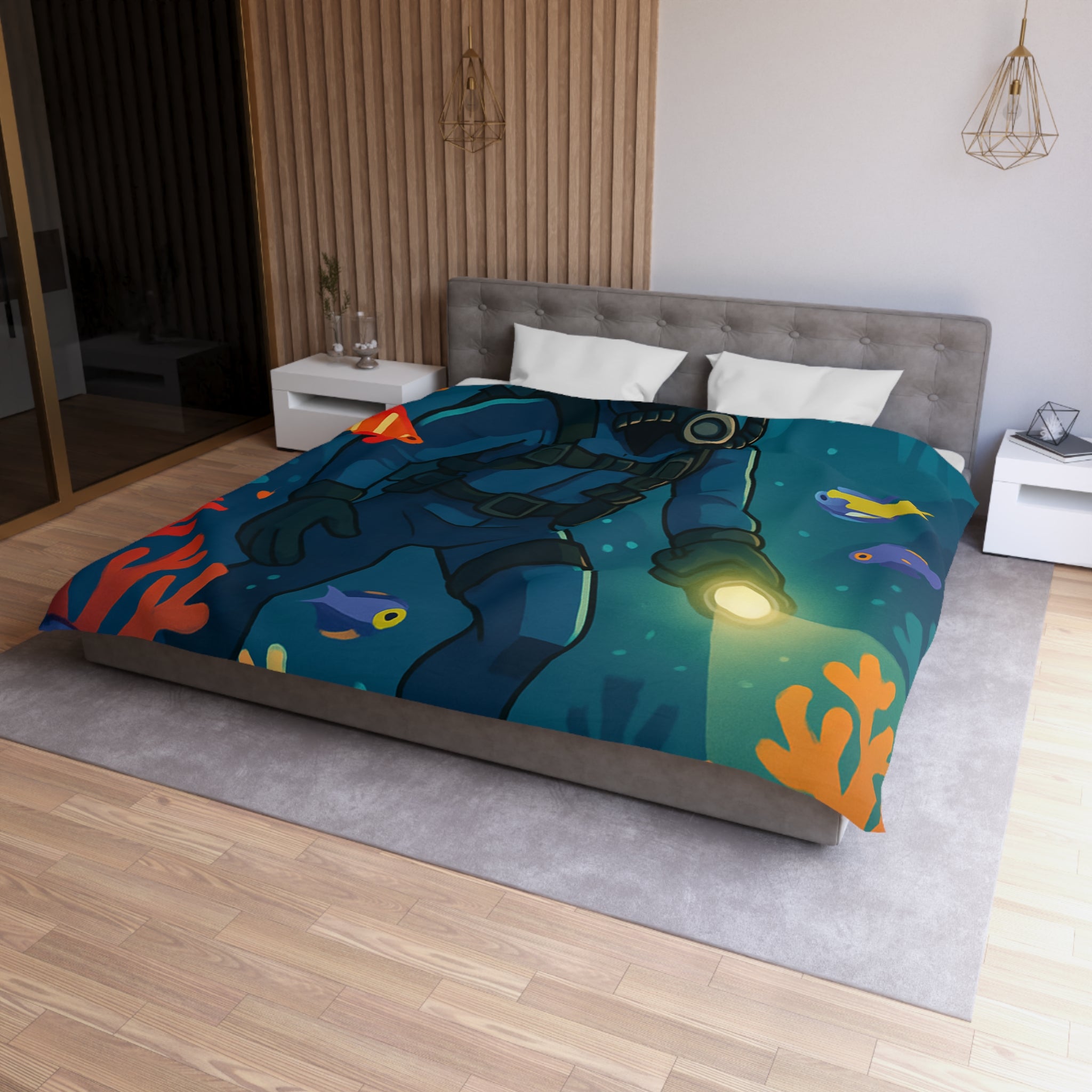 Housse de Couette Microfibre Design Artistique Moderne Décoration Chambre Confort Premium