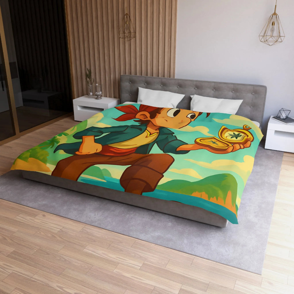 Aventurier intrépide sur un bateau avec une boussole en quête de trésors maritimes